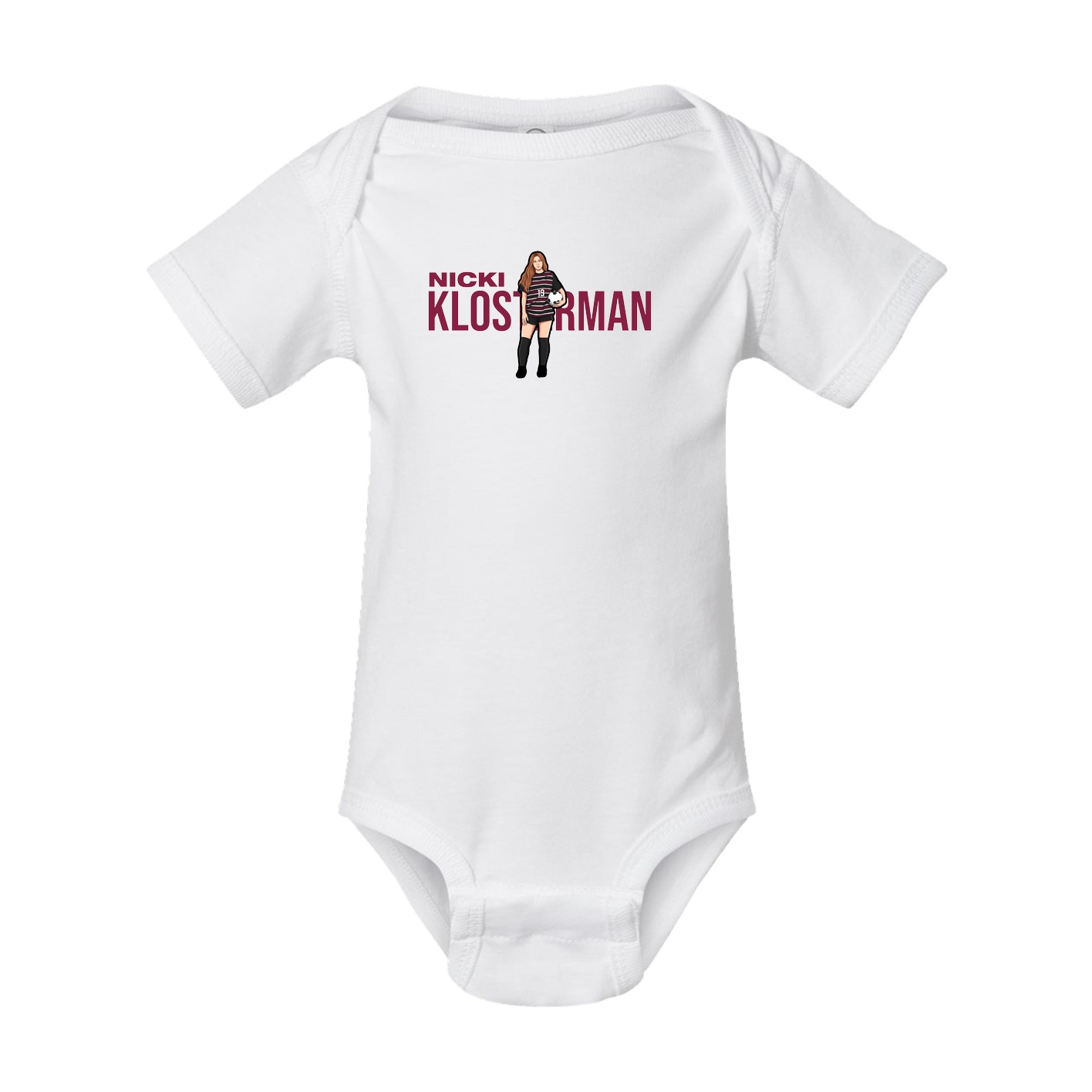 Baby Onesie — Player Name in White