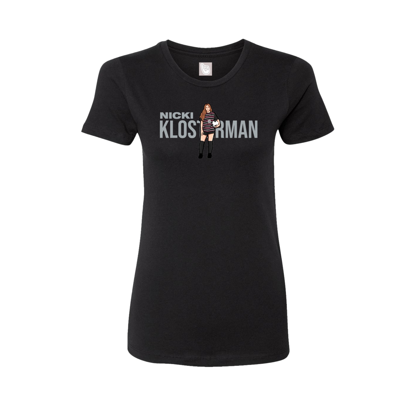 Fitted Women's Tee — Player Name in Black