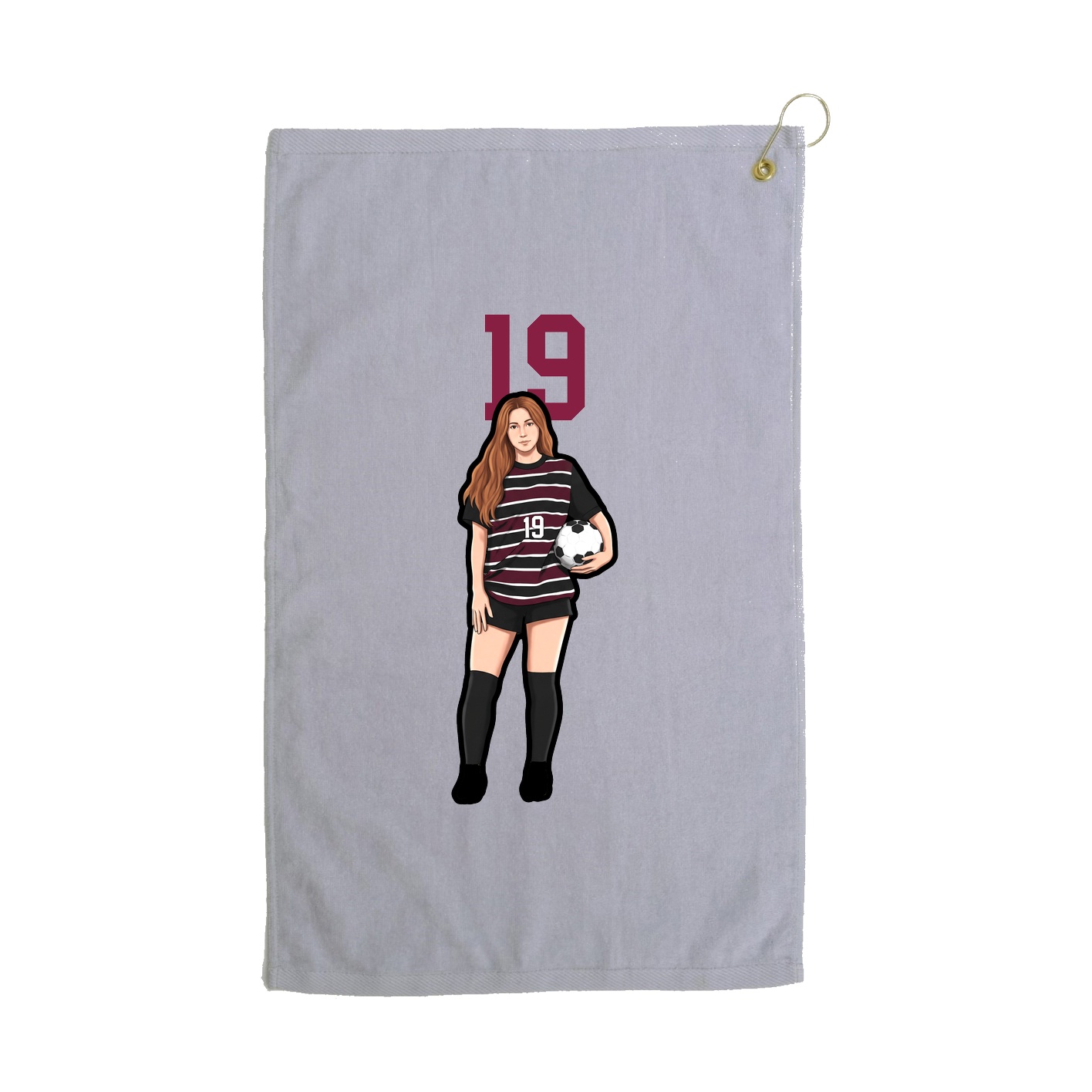 Golf Towel — Number Top in Grey