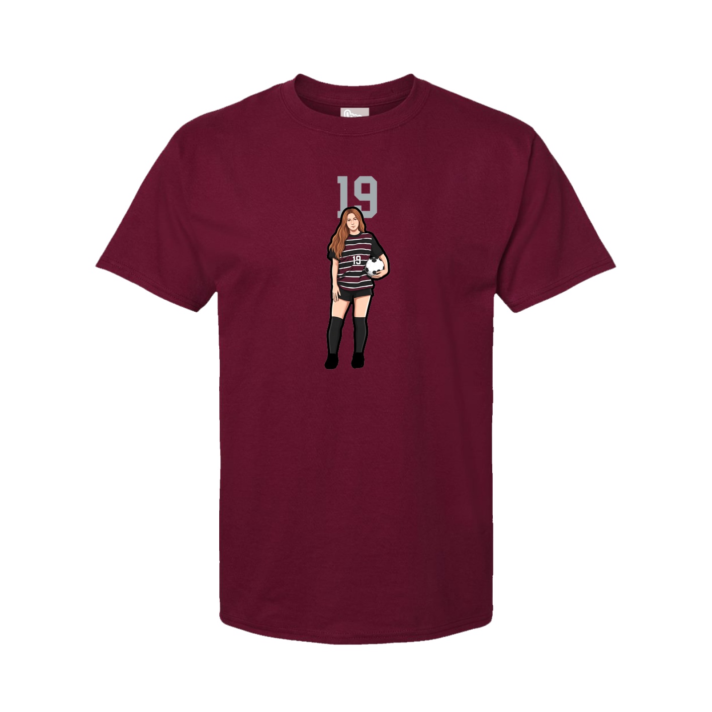 Youth Tee — Number Top in Cardinal