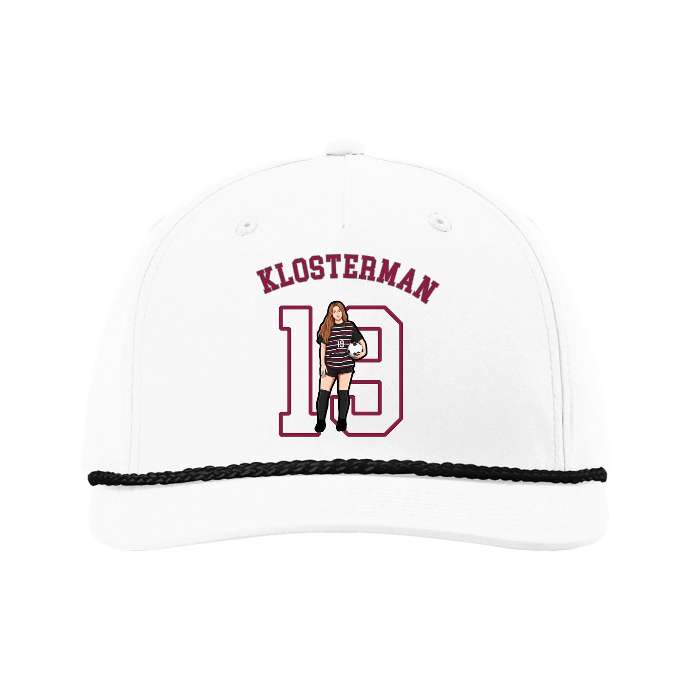 Five-Panel Classic Rope Cap — Shirsey Arch in White