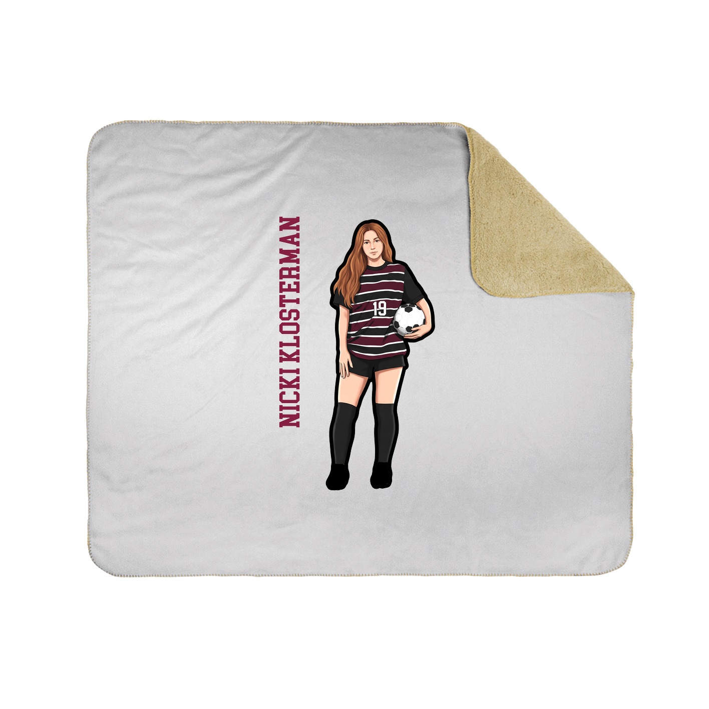Throw Blanket — Name Vertical in White