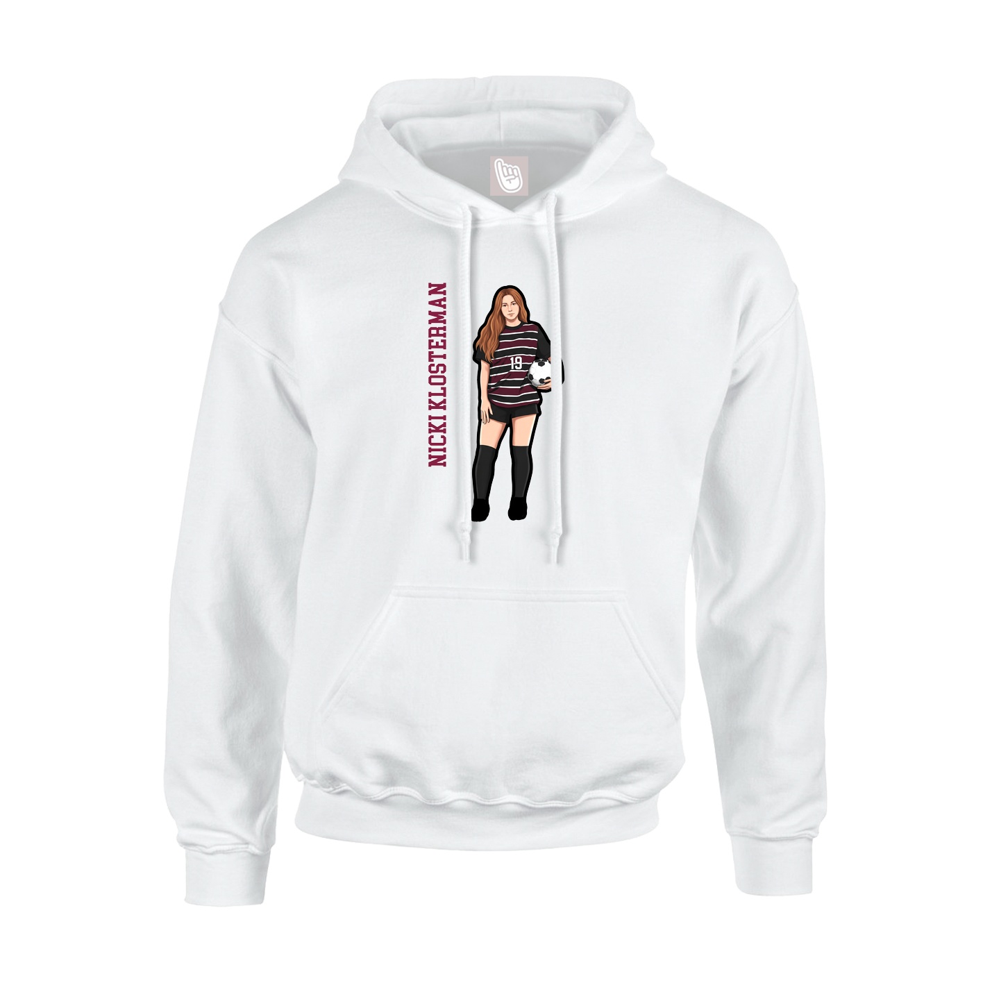 Hoodie — Name Vertical in White