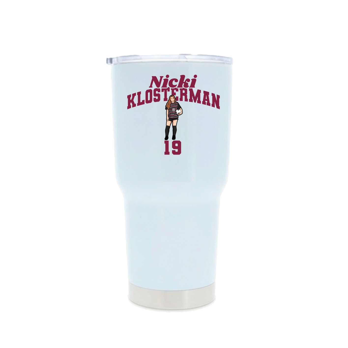 30oz Stainless Steel Tumbler — Signature Arch in White