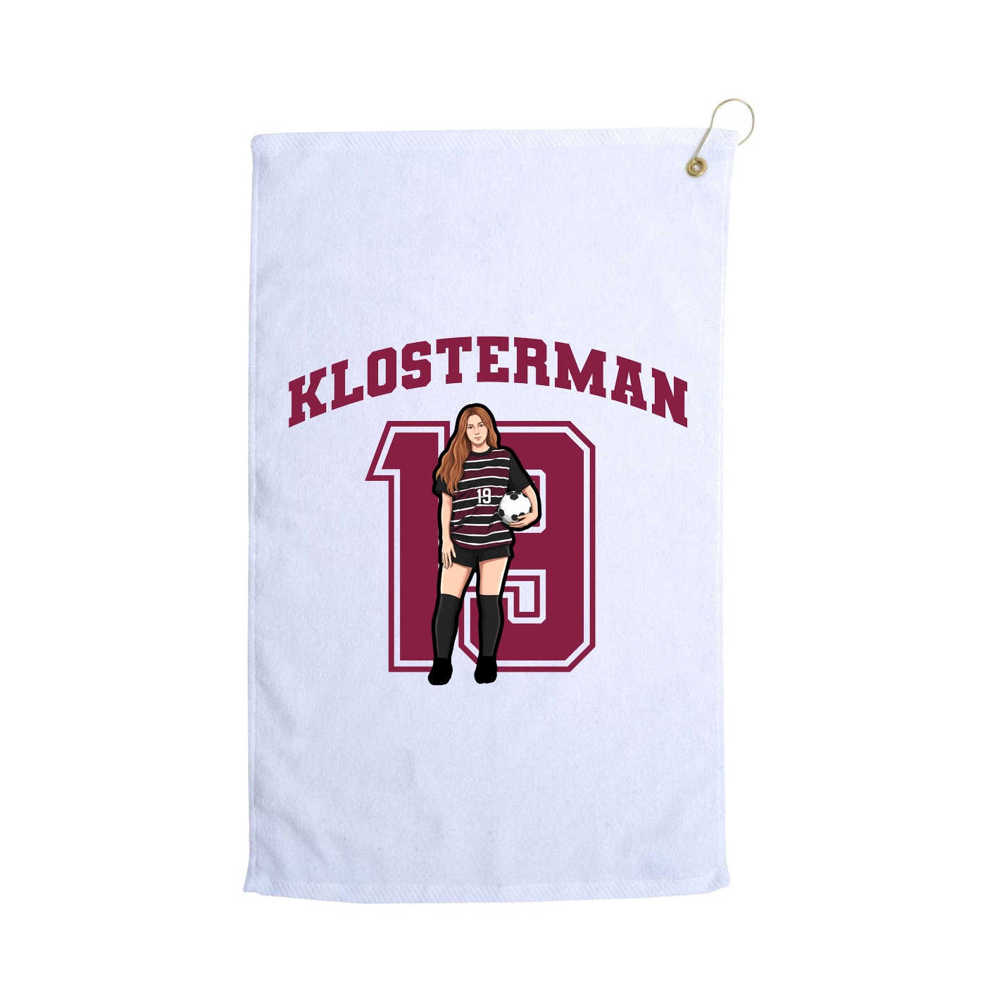 Golf Towel — Number in White