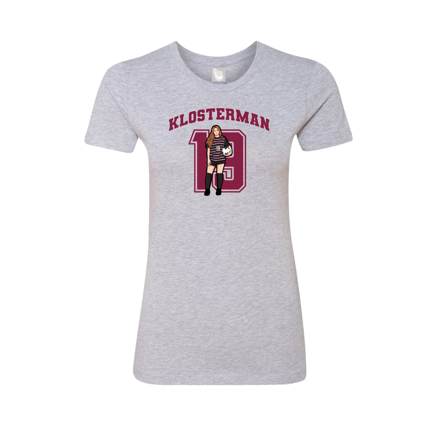 Fitted Women's Tee — Number in Grey