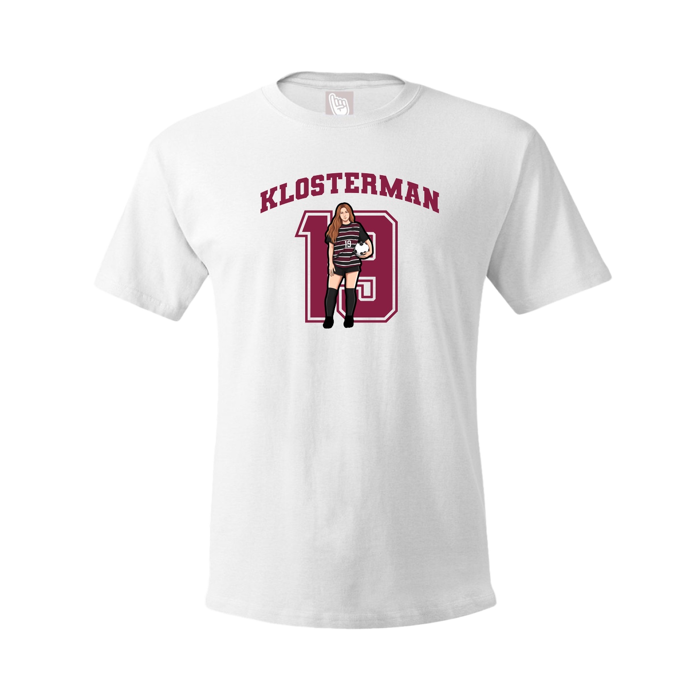 Youth Tee — Number in White