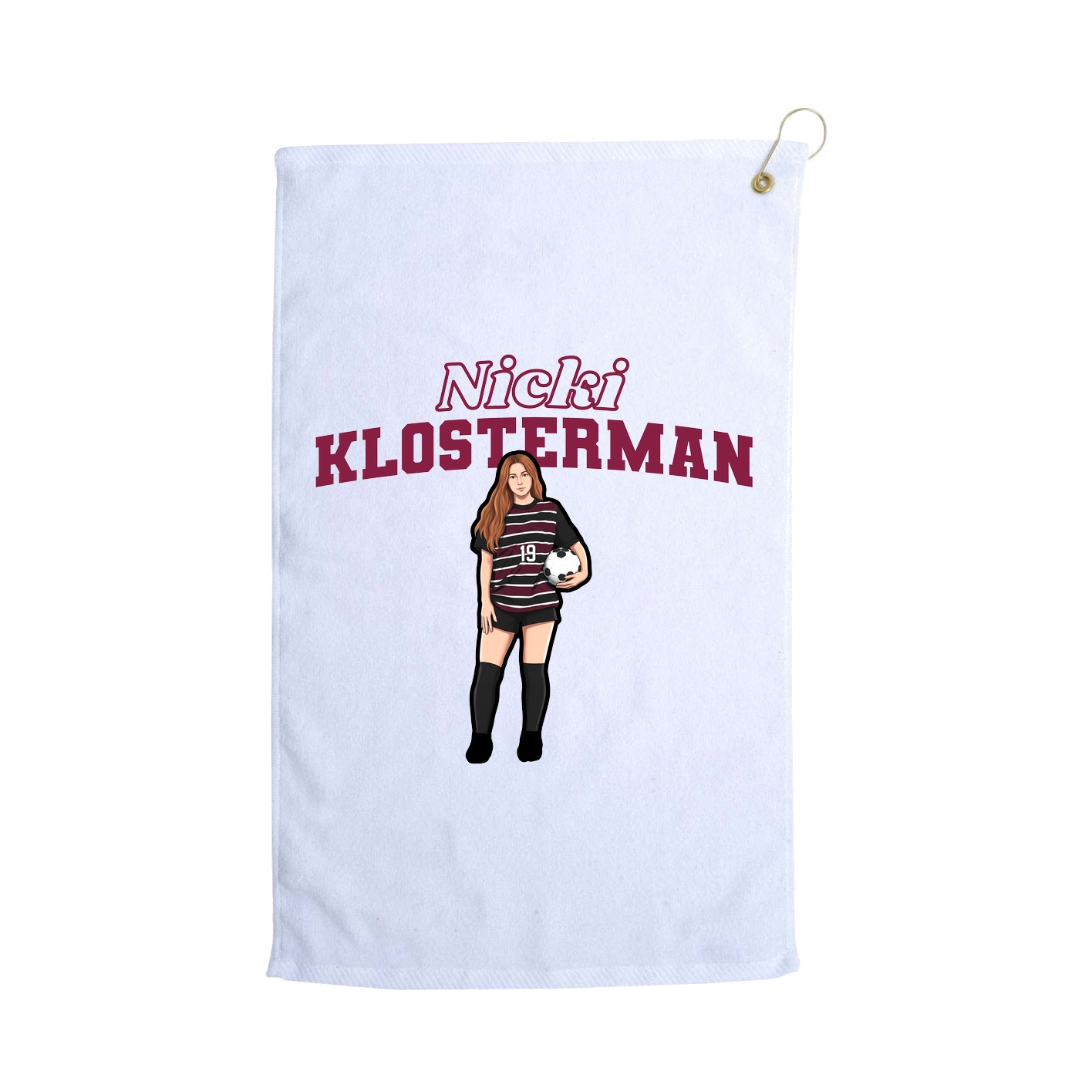 Golf Towel — Name Arch in White