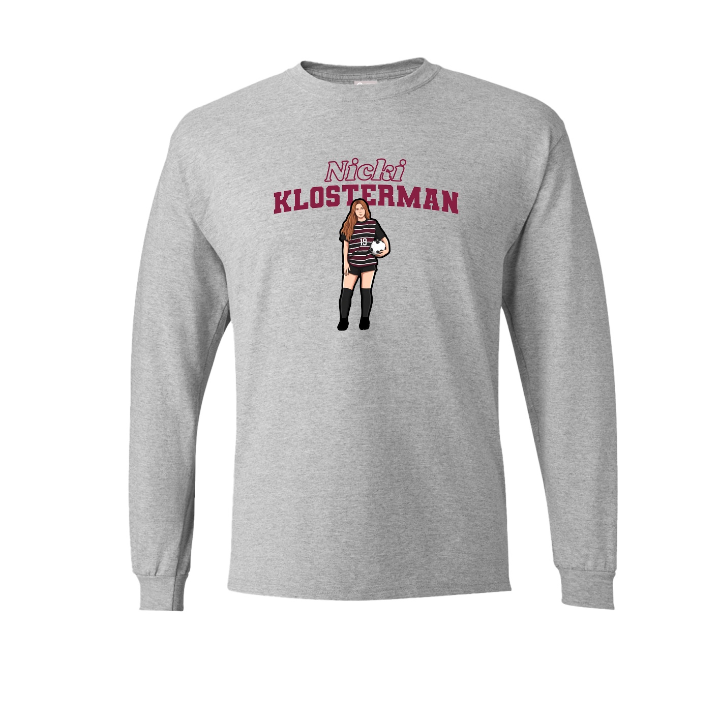 Long Sleeve Tee — Name Arch in Grey