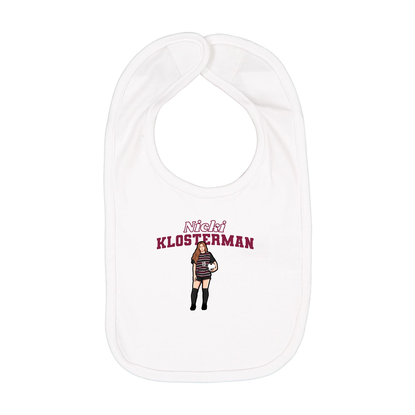 Infant Bib — Name Arch in White