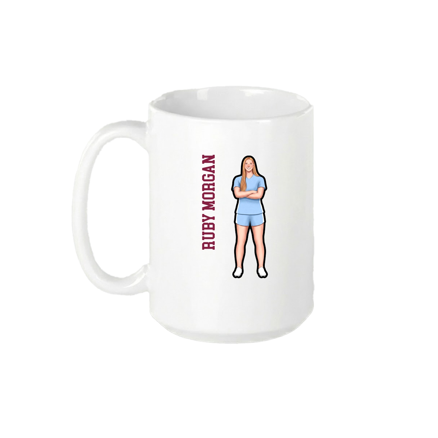 15oz Coffee Mug — Name Vertical in White