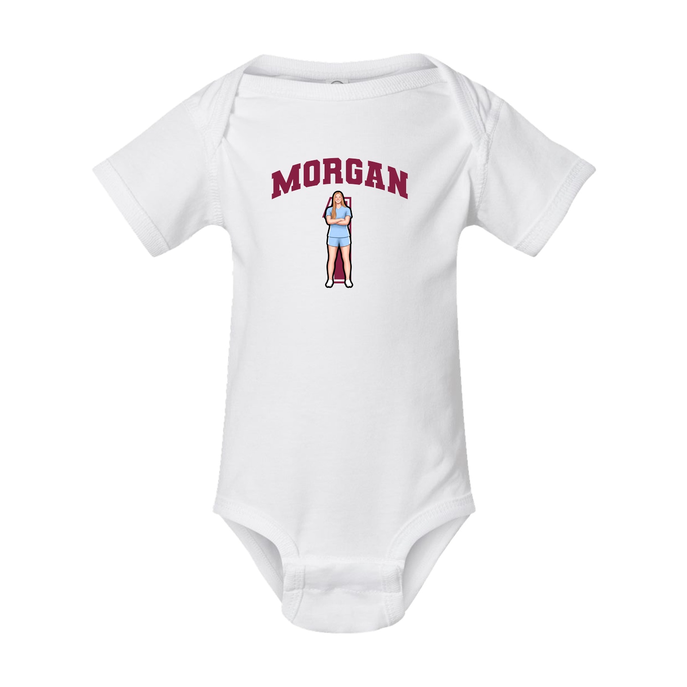 Baby Onesie — Number in White