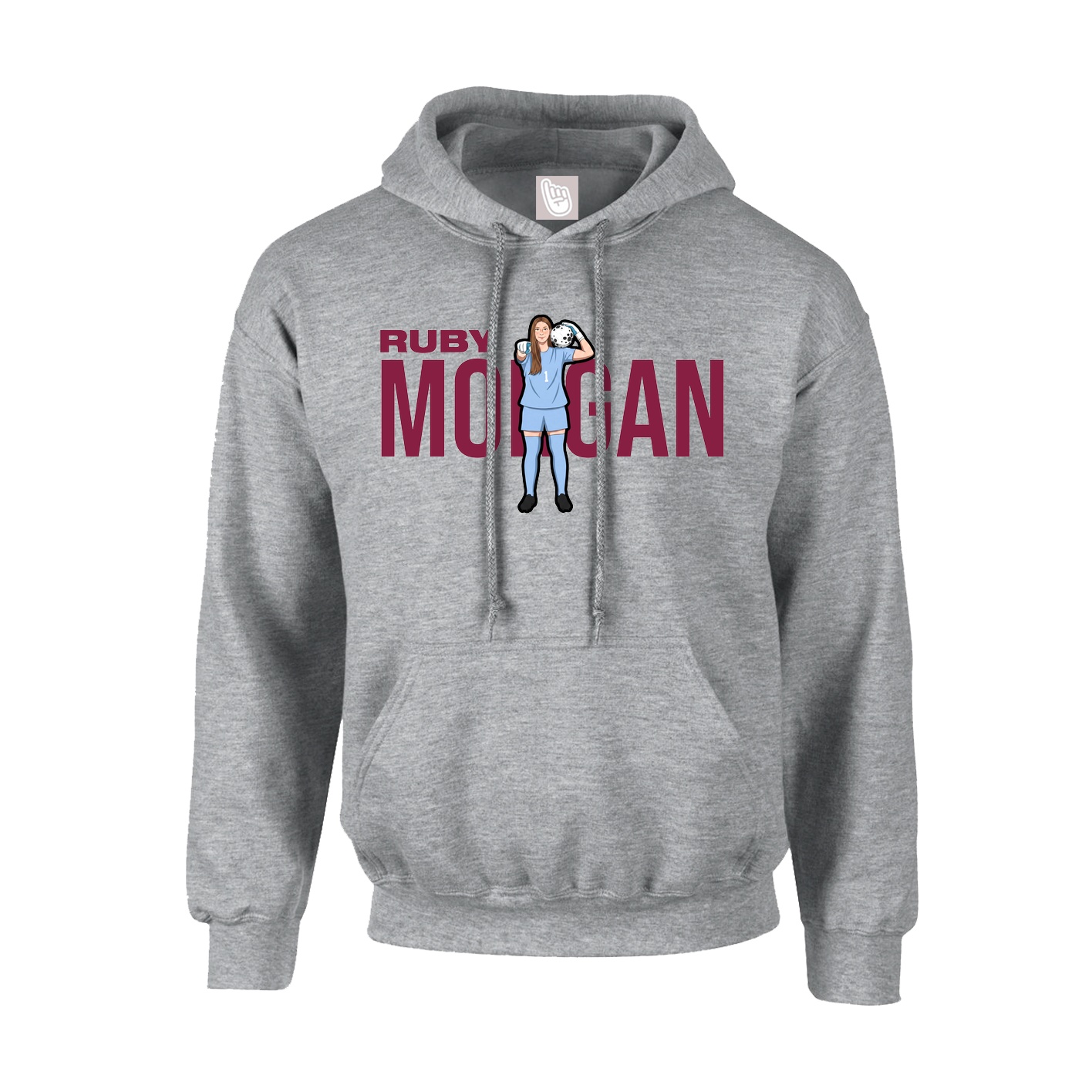 Hoodie — Player Name in Grey