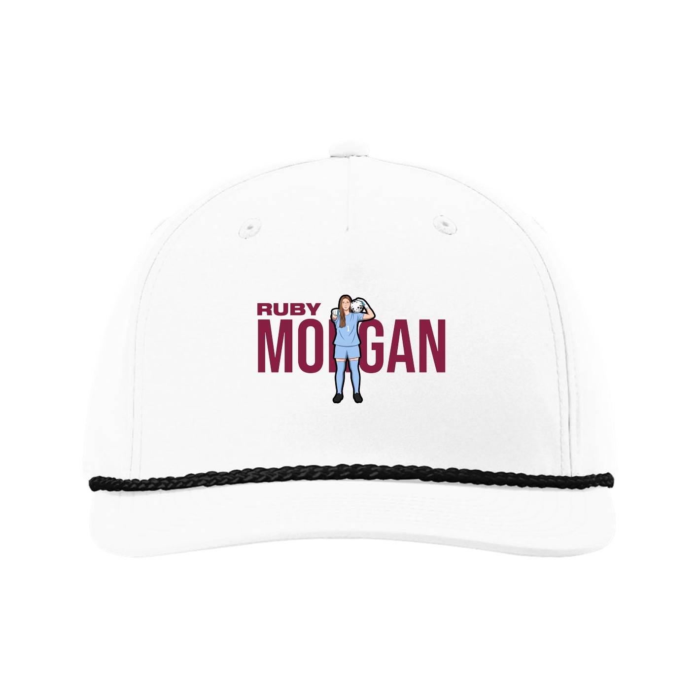Five-Panel Classic Rope Cap — Player Name in White