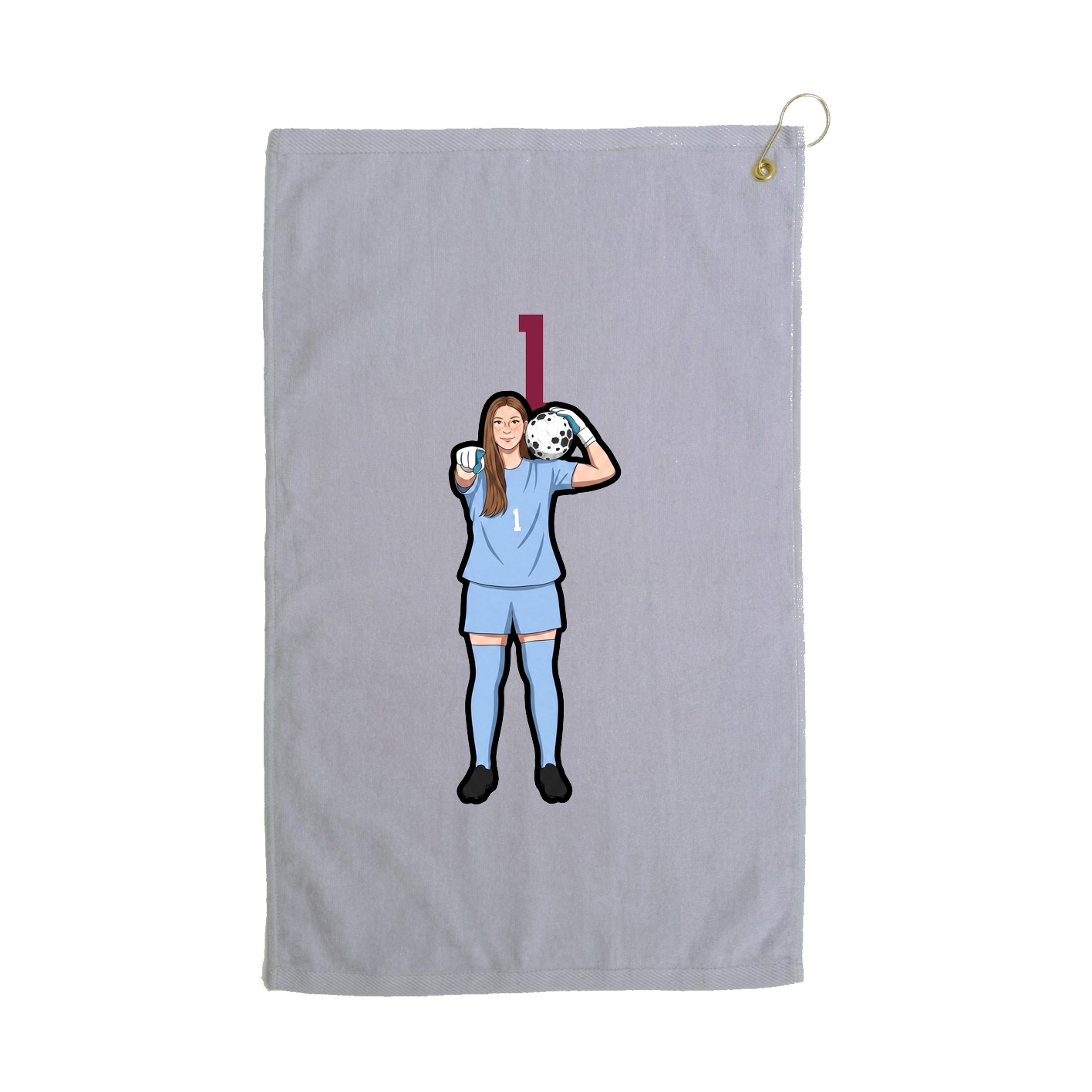 Golf Towel — Number Top in Grey