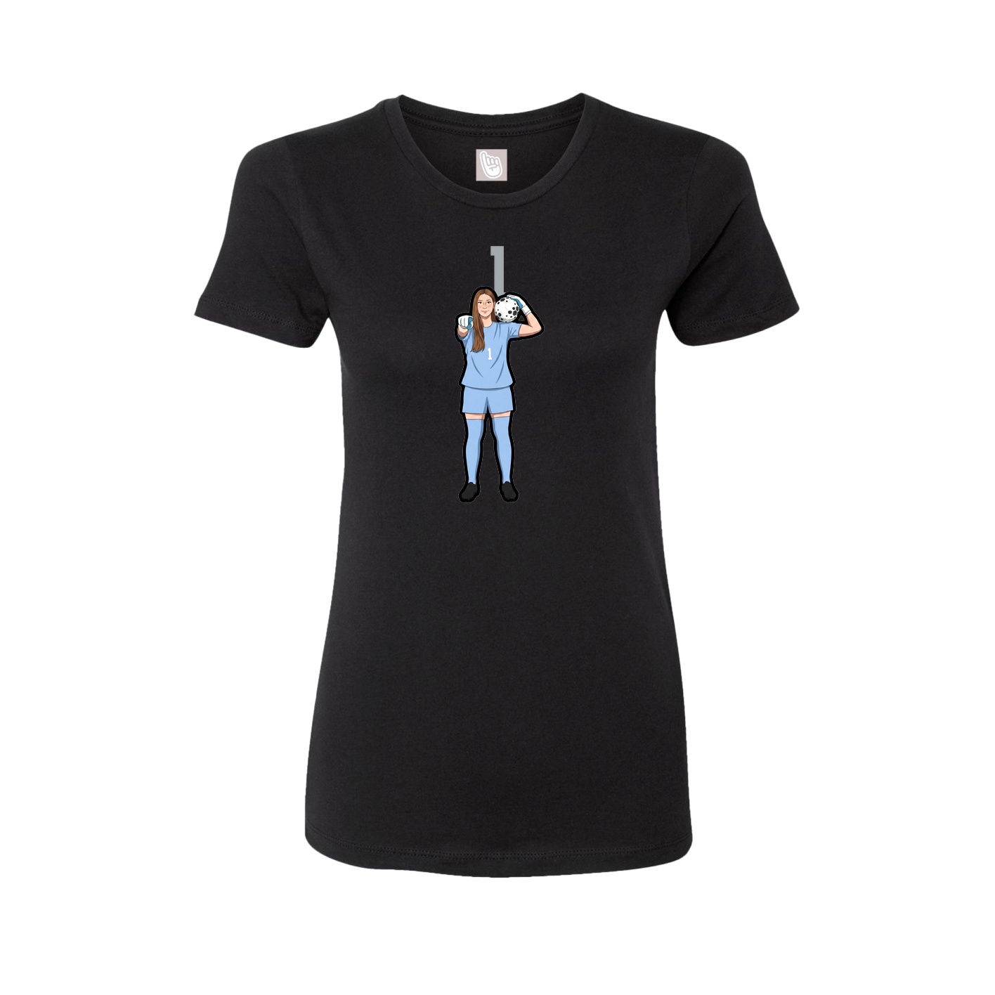 Fitted Women's Tee — Number Top in Black