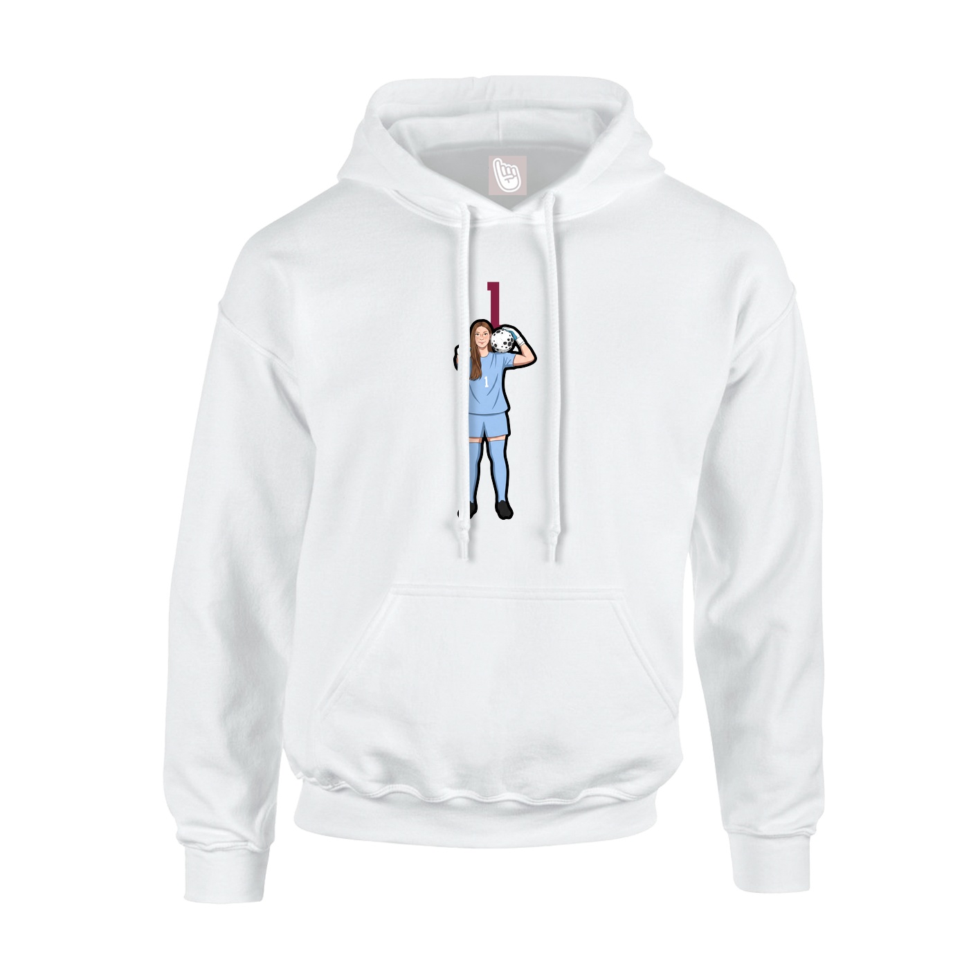 Hoodie — Number Top in White