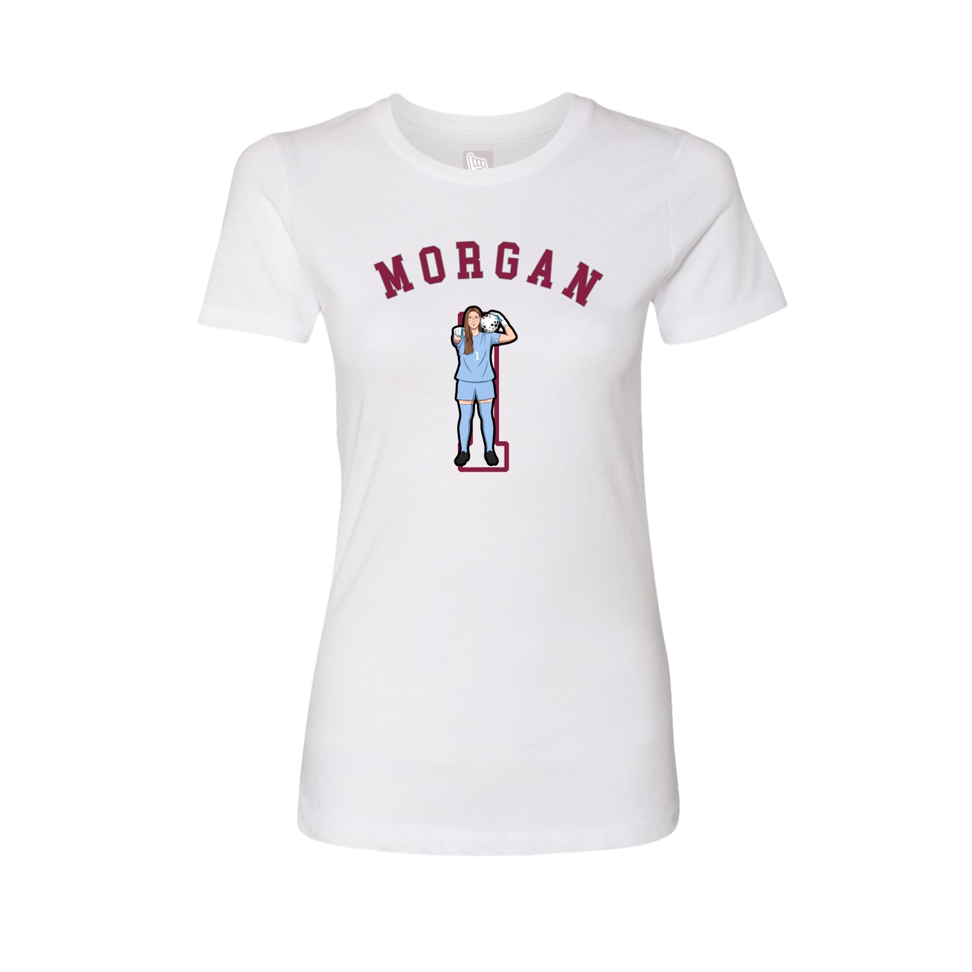 Fitted Women's Tee — Shirsey Arch in White