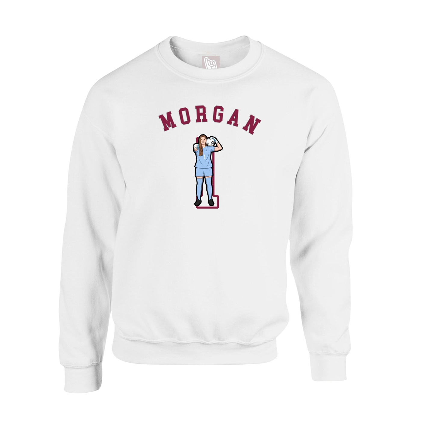 Fleece Crew — Shirsey Arch in White