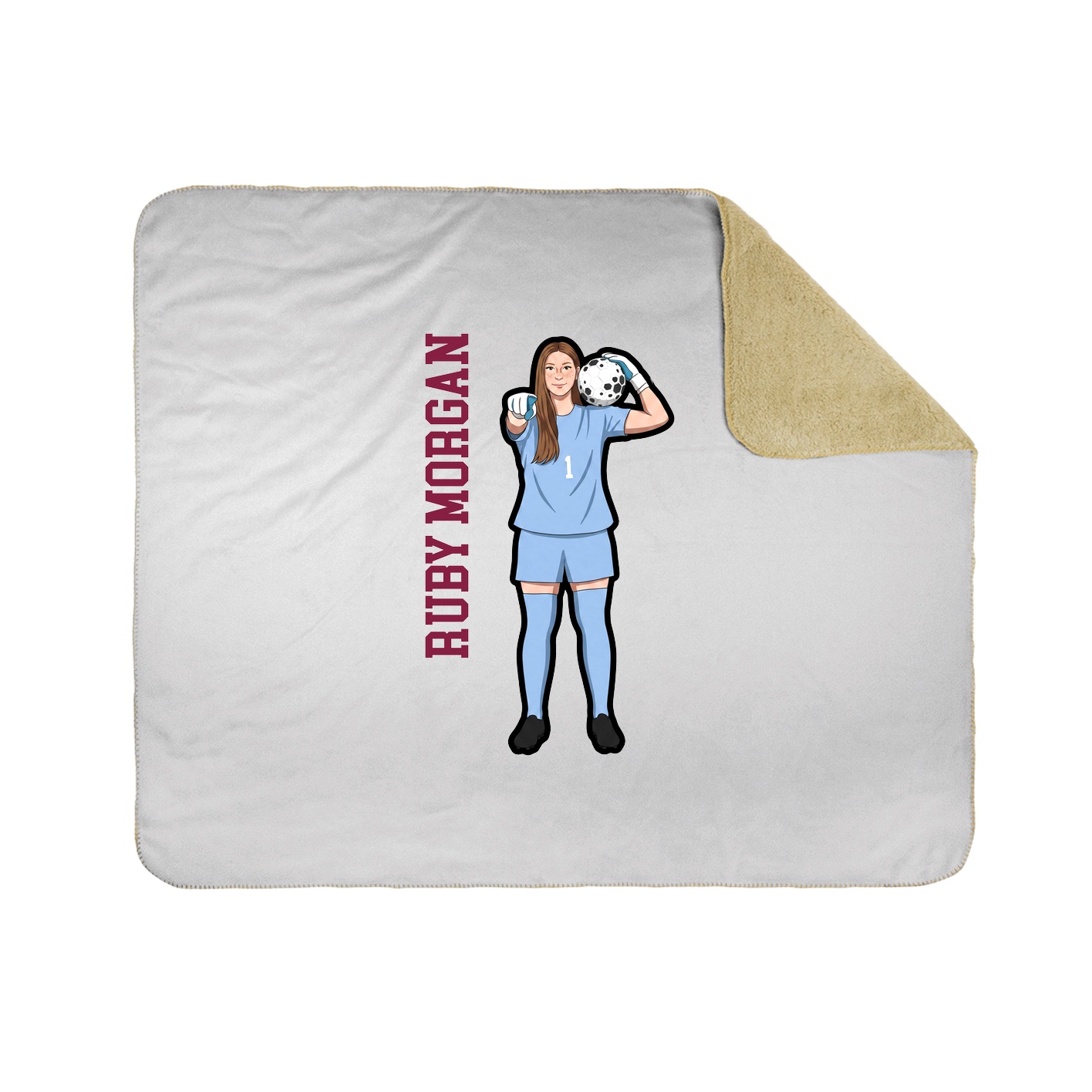 Throw Blanket — Name Vertical in White
