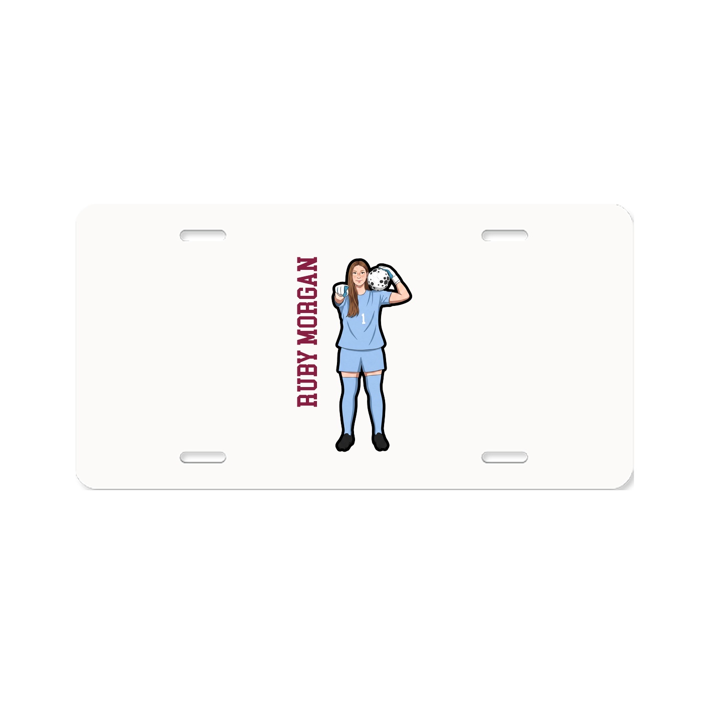 License Plate — Name Vertical in Classic