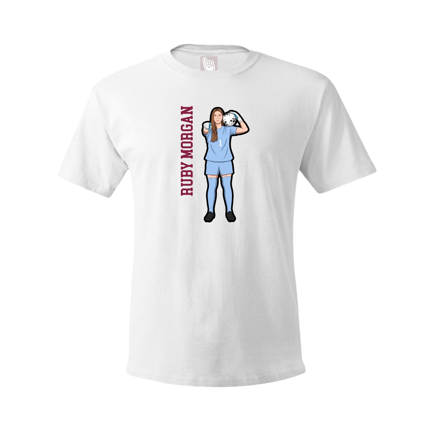 Tee — Name Vertical in White