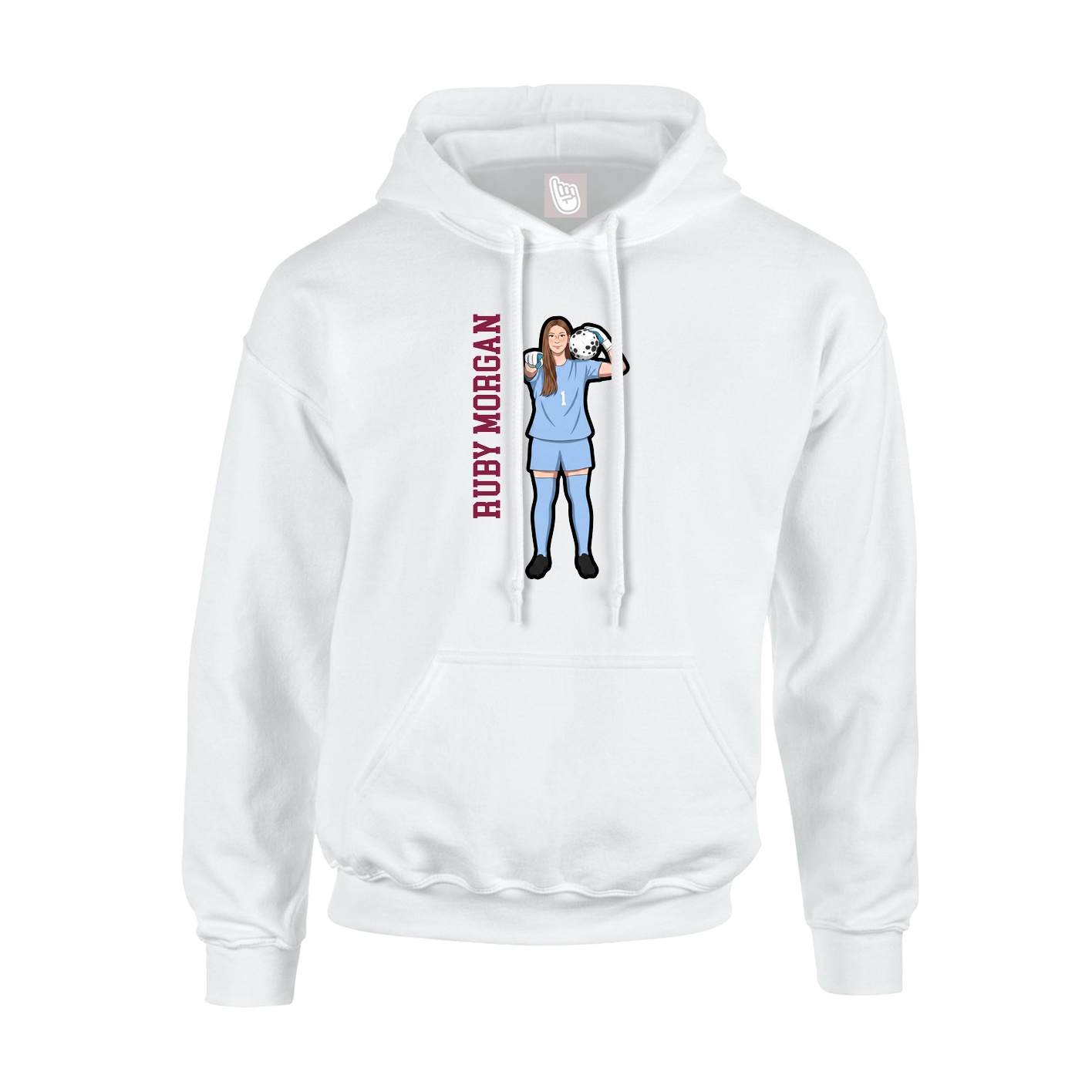 Hoodie — Name Vertical in White