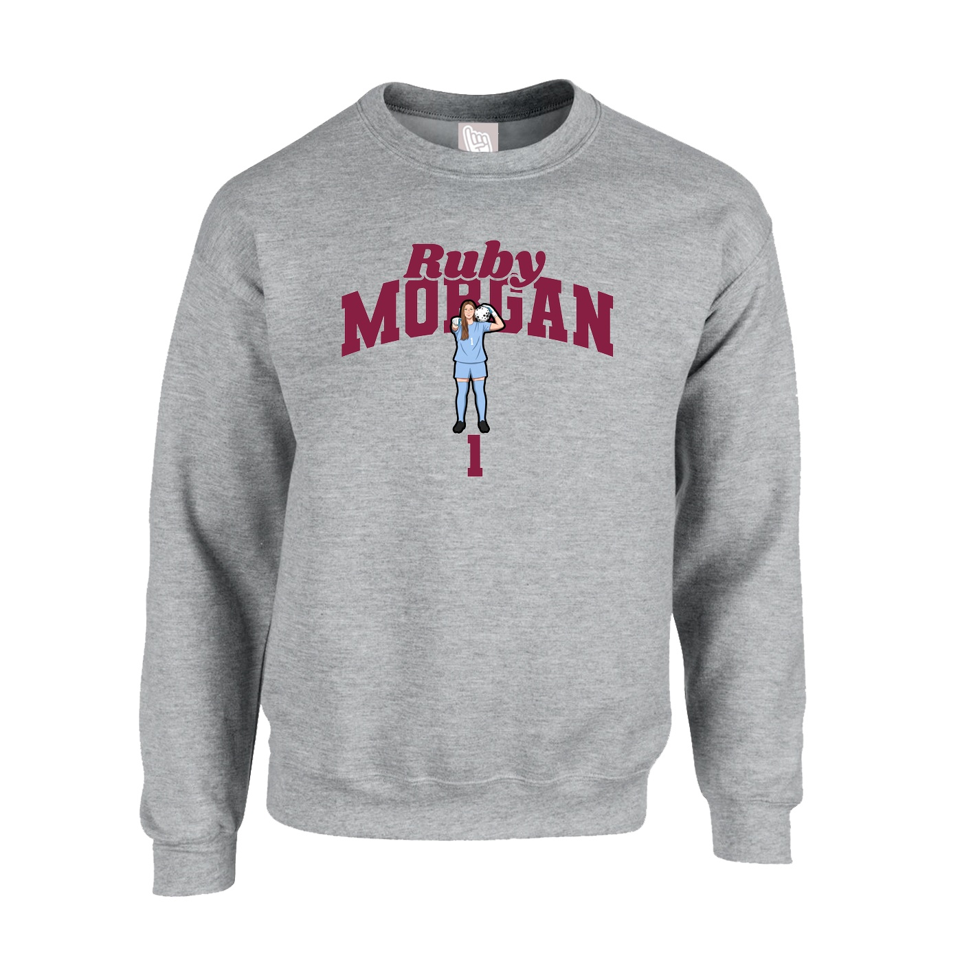 Fleece Crew — Signature Arch in Grey