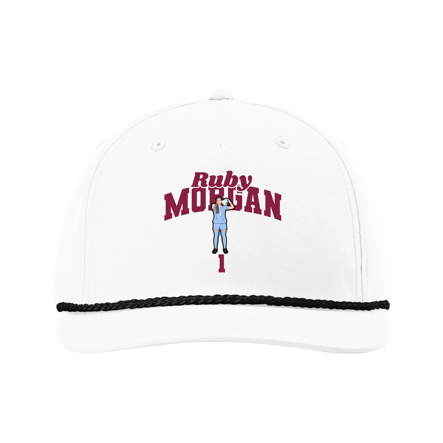 Five-Panel Classic Rope Cap — Signature Arch in White