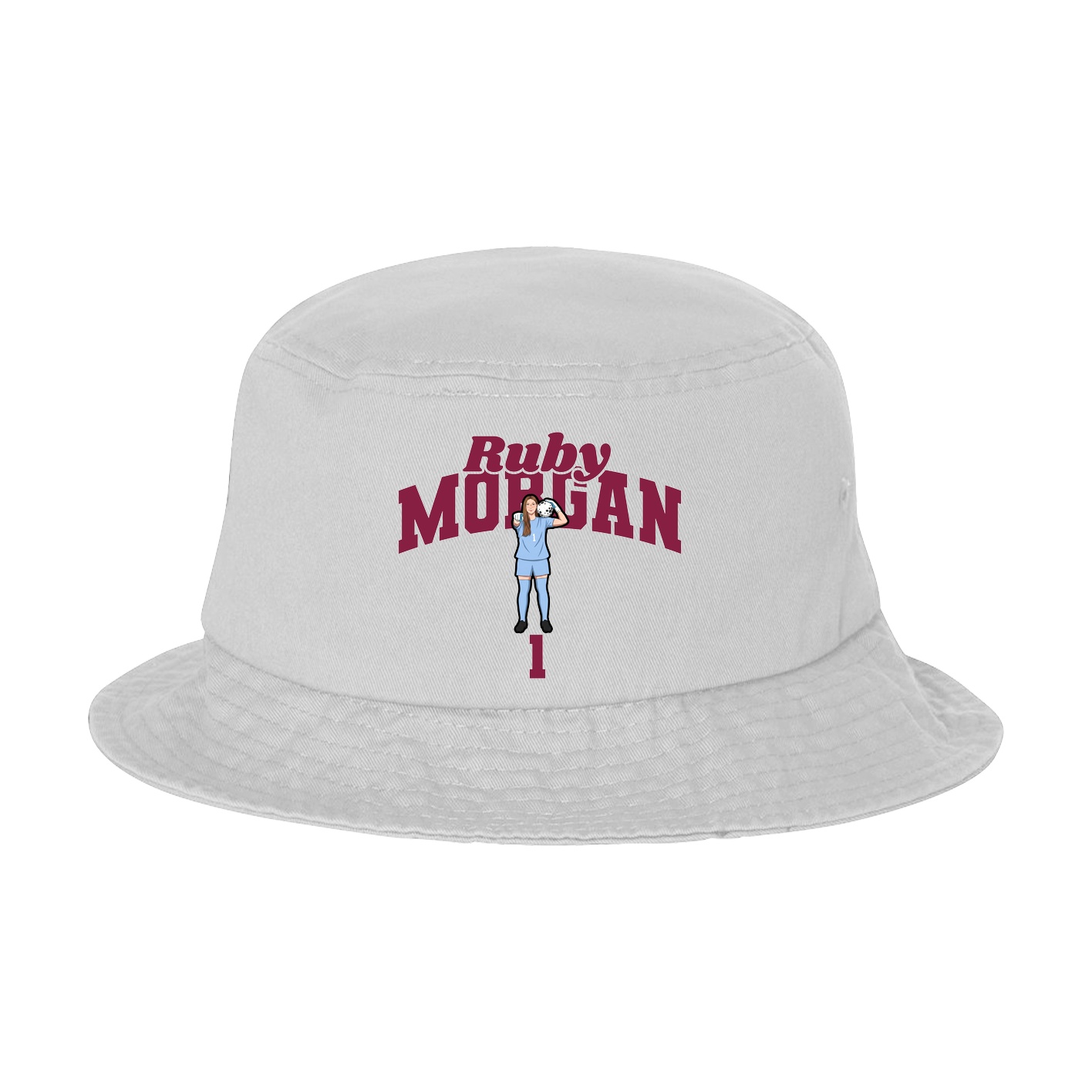 Bucket Cap — Signature Arch in White