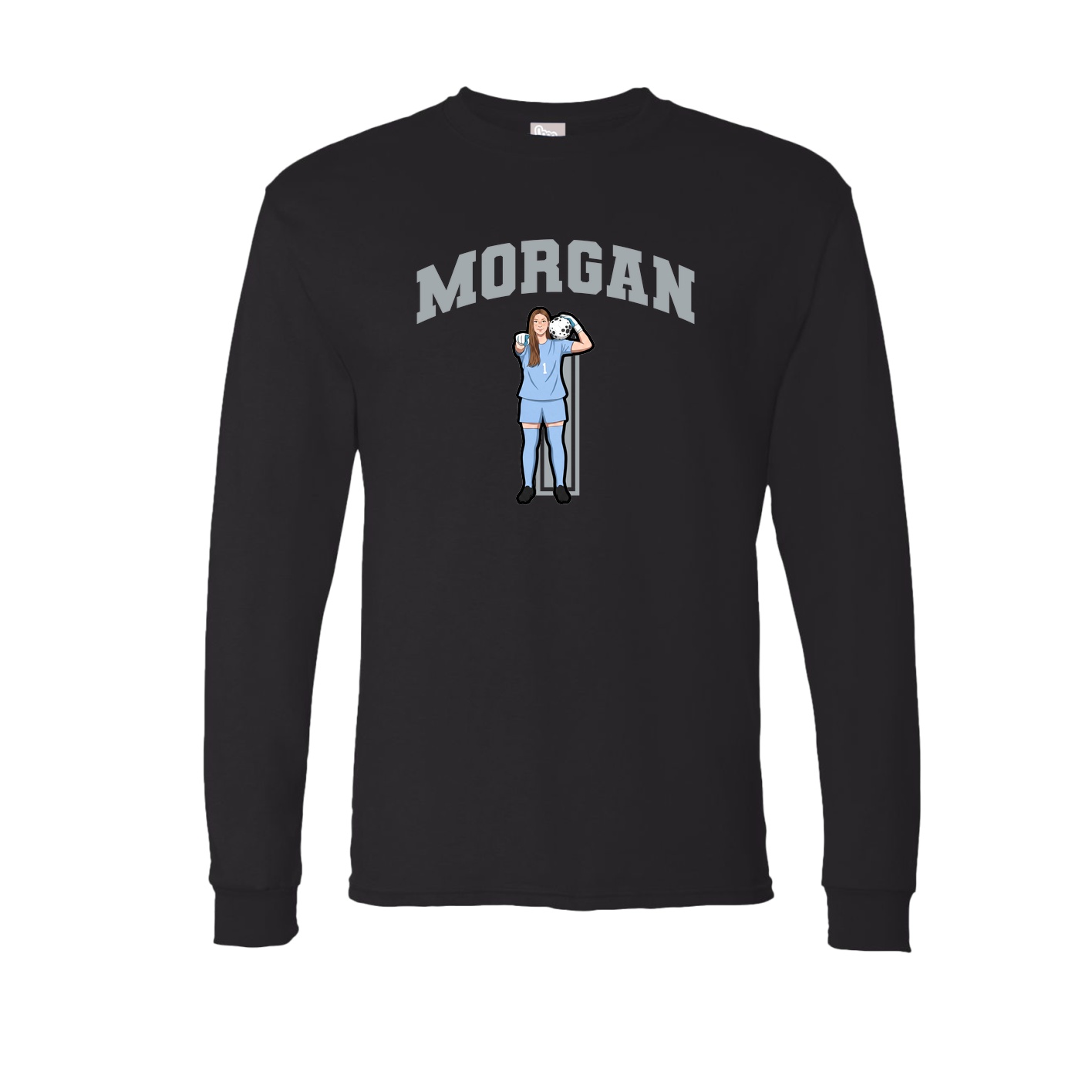 Long Sleeve Tee — Number in Black