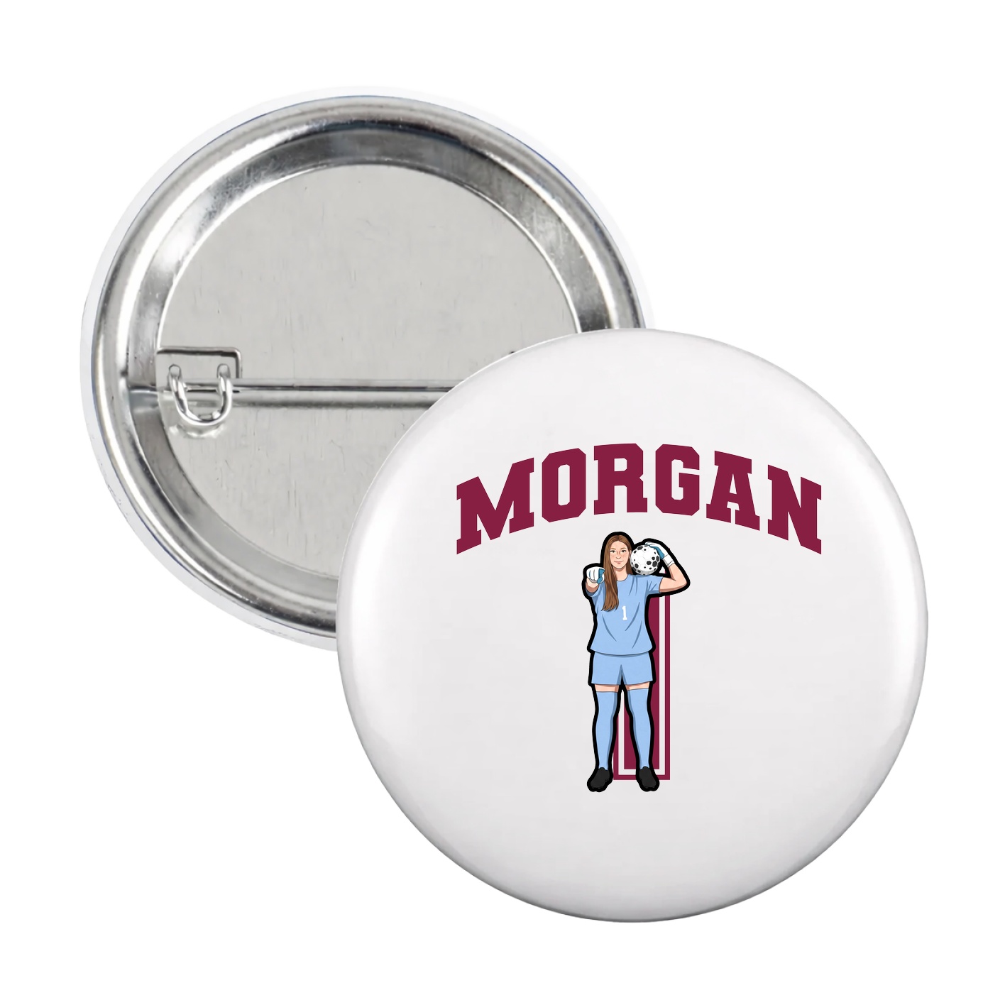 Game Day Button — Number in White