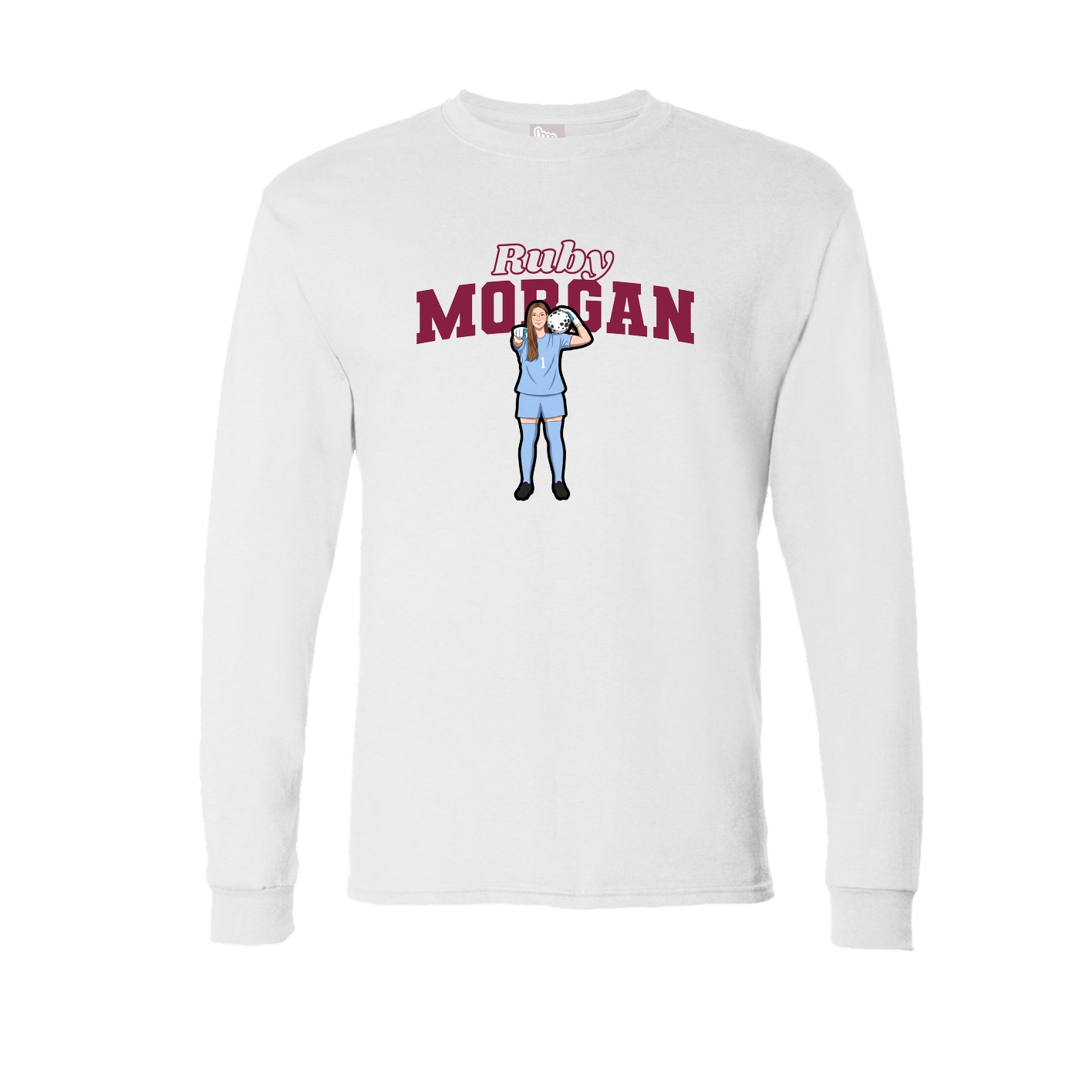 Long Sleeve Tee — Name Arch in White