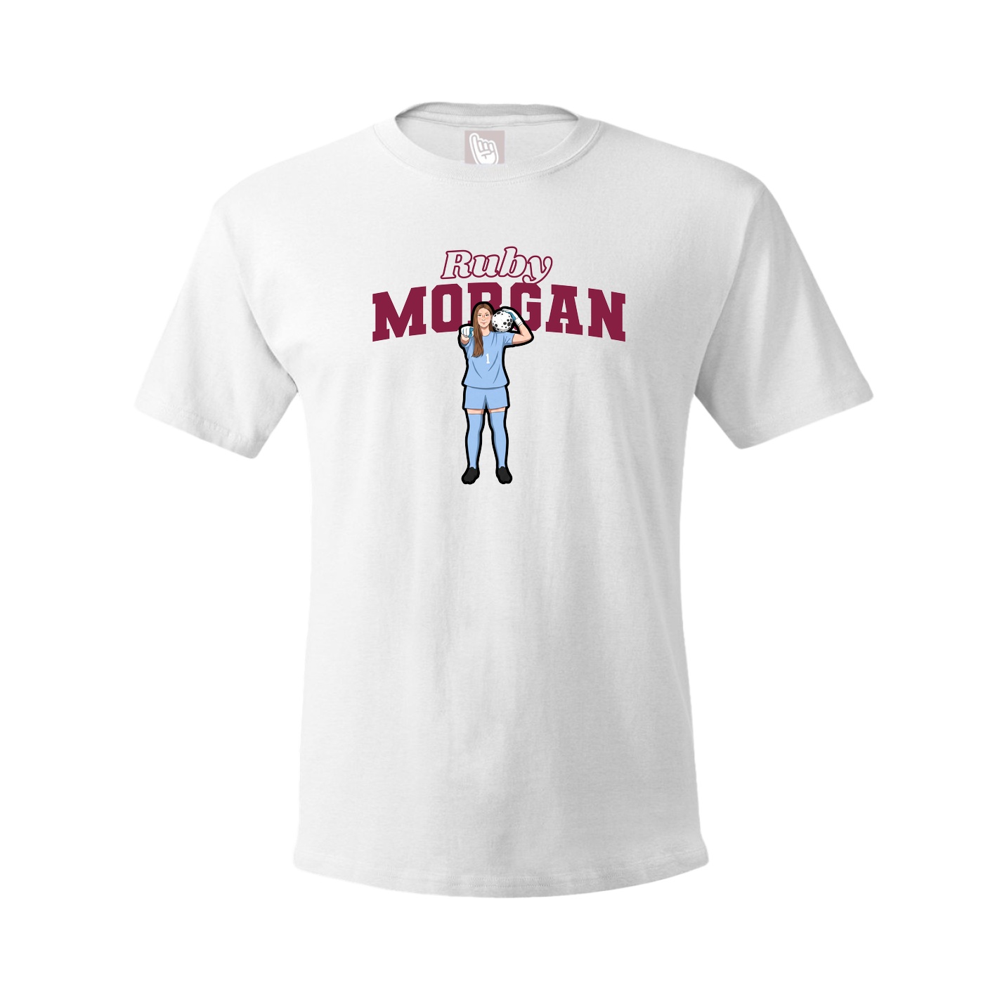 Youth Tee — Name Arch in White