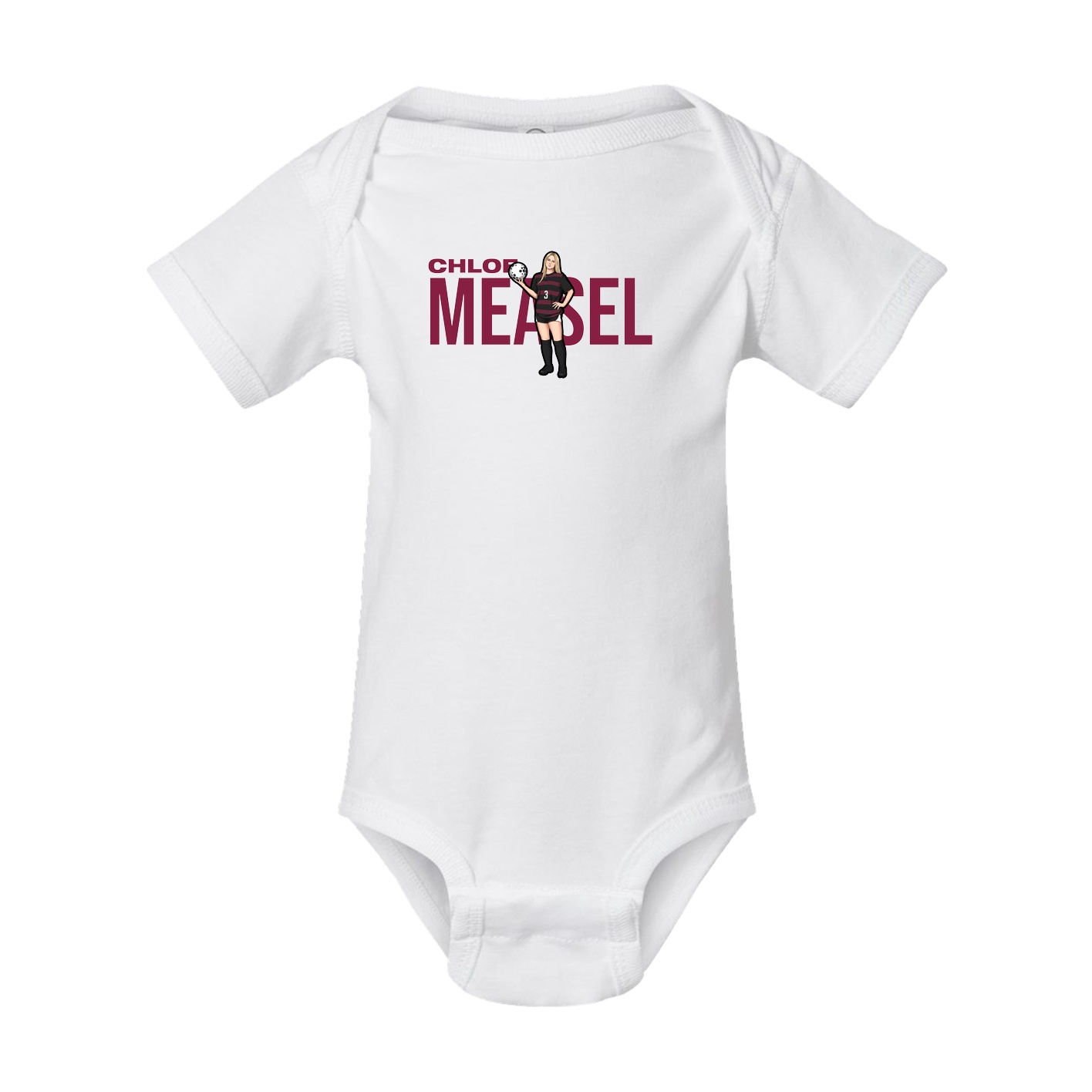 Baby Onesie — Player Name in White