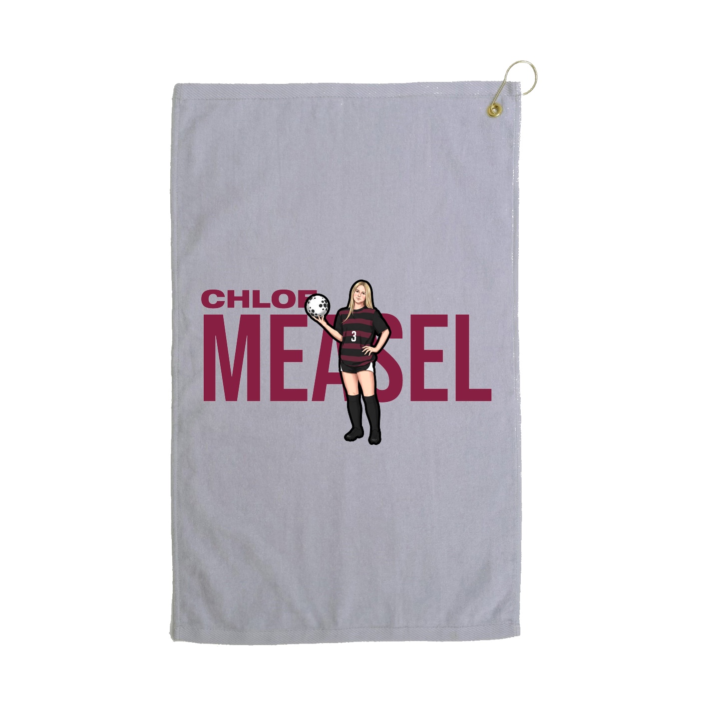 Golf Towel — Player Name in Grey