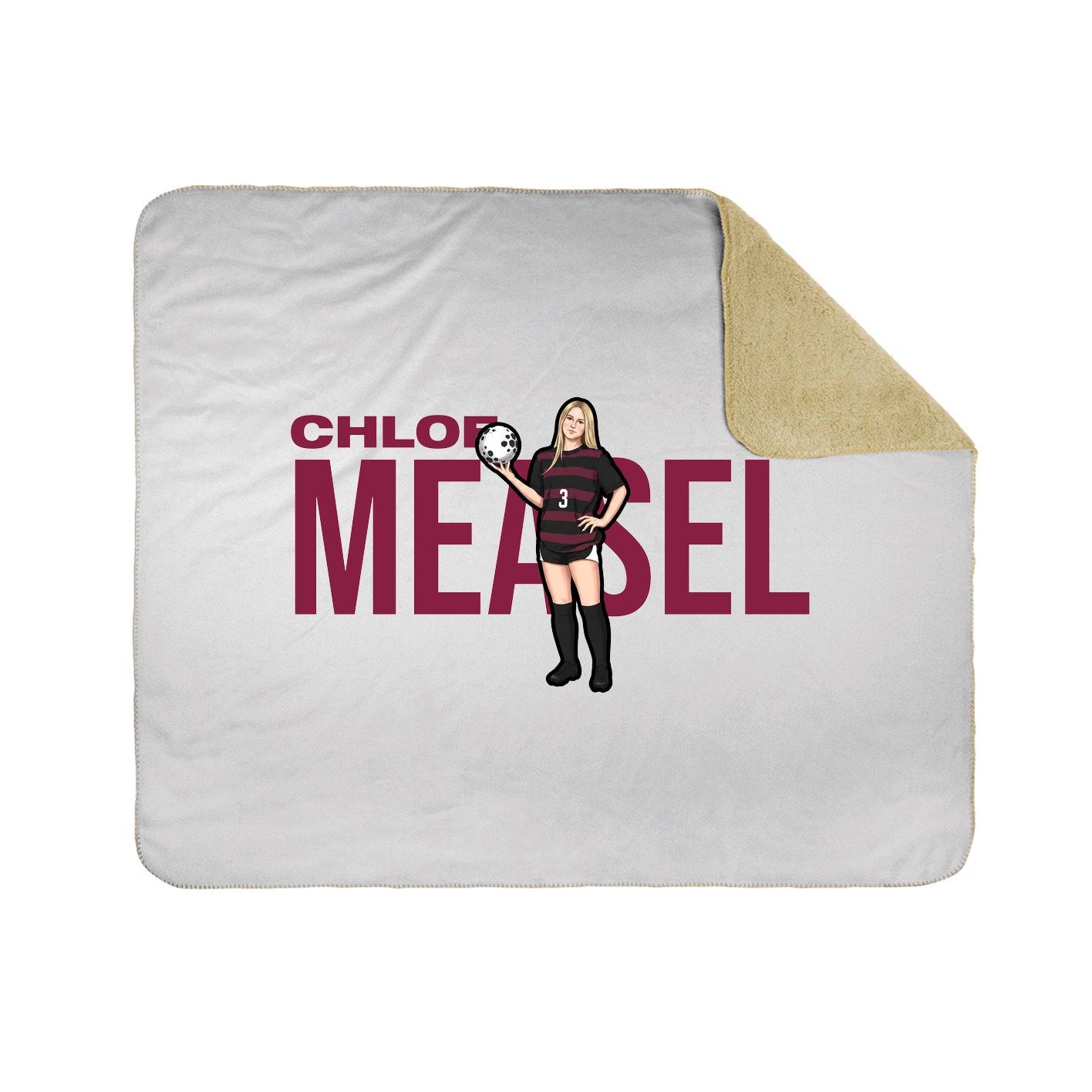 Throw Blanket — Player Name in White