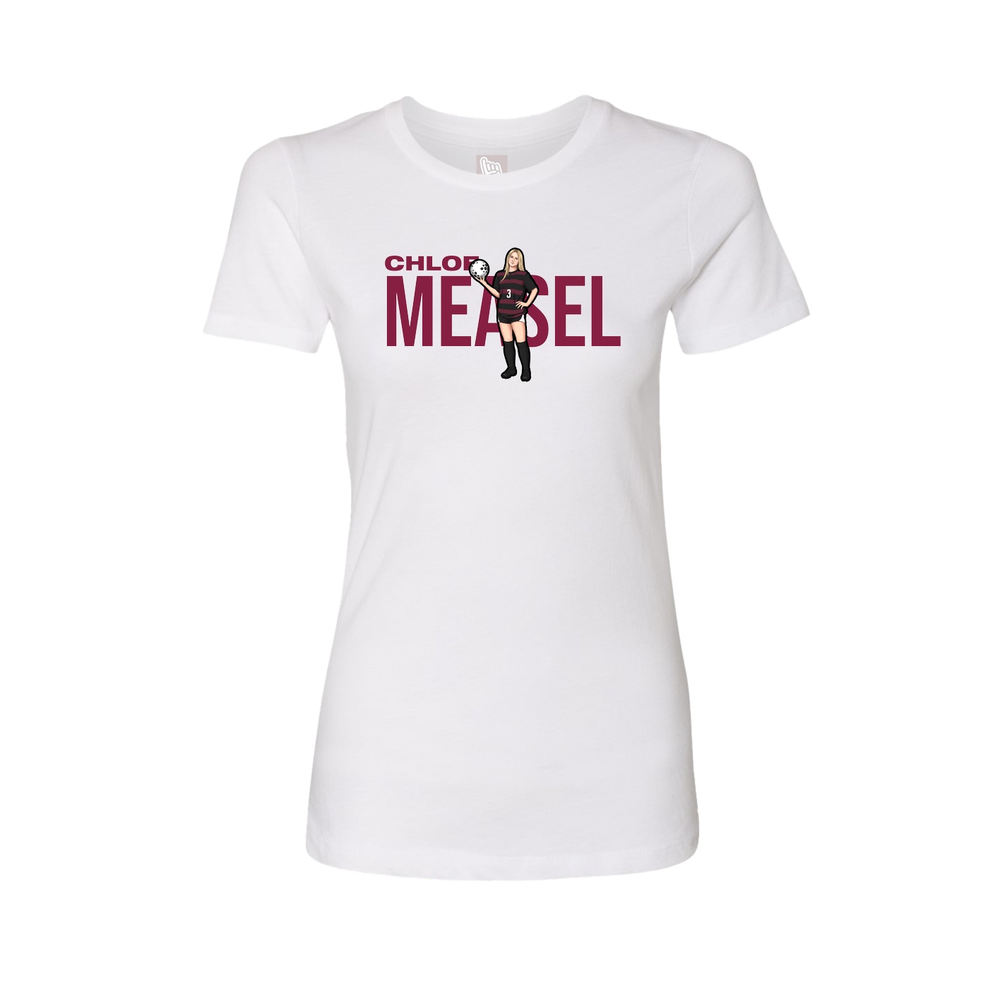 Fitted Women's Tee — Player Name in White