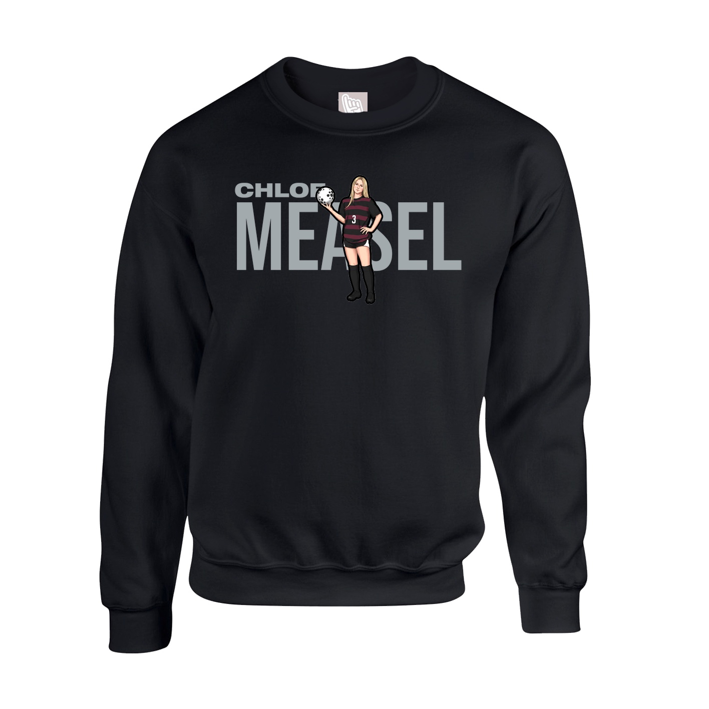Fleece Crew — Player Name in Black