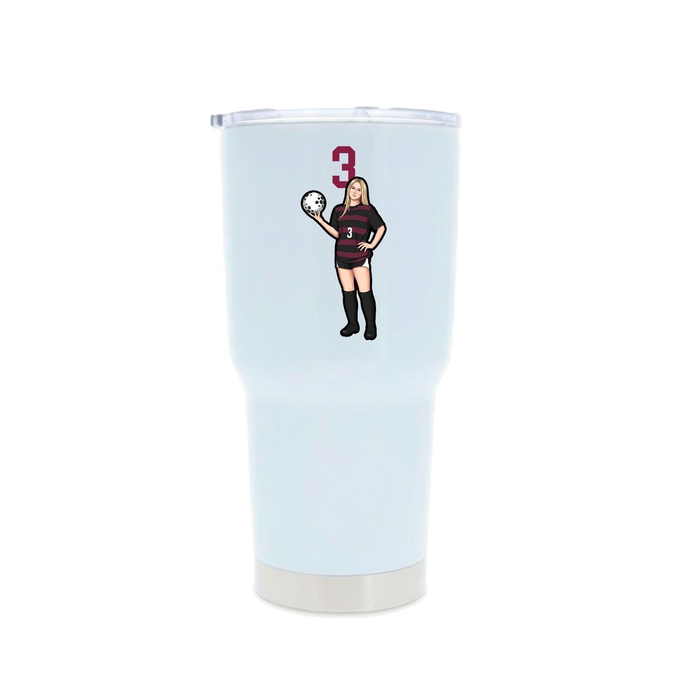 30oz Stainless Steel Tumbler — Number Top in White