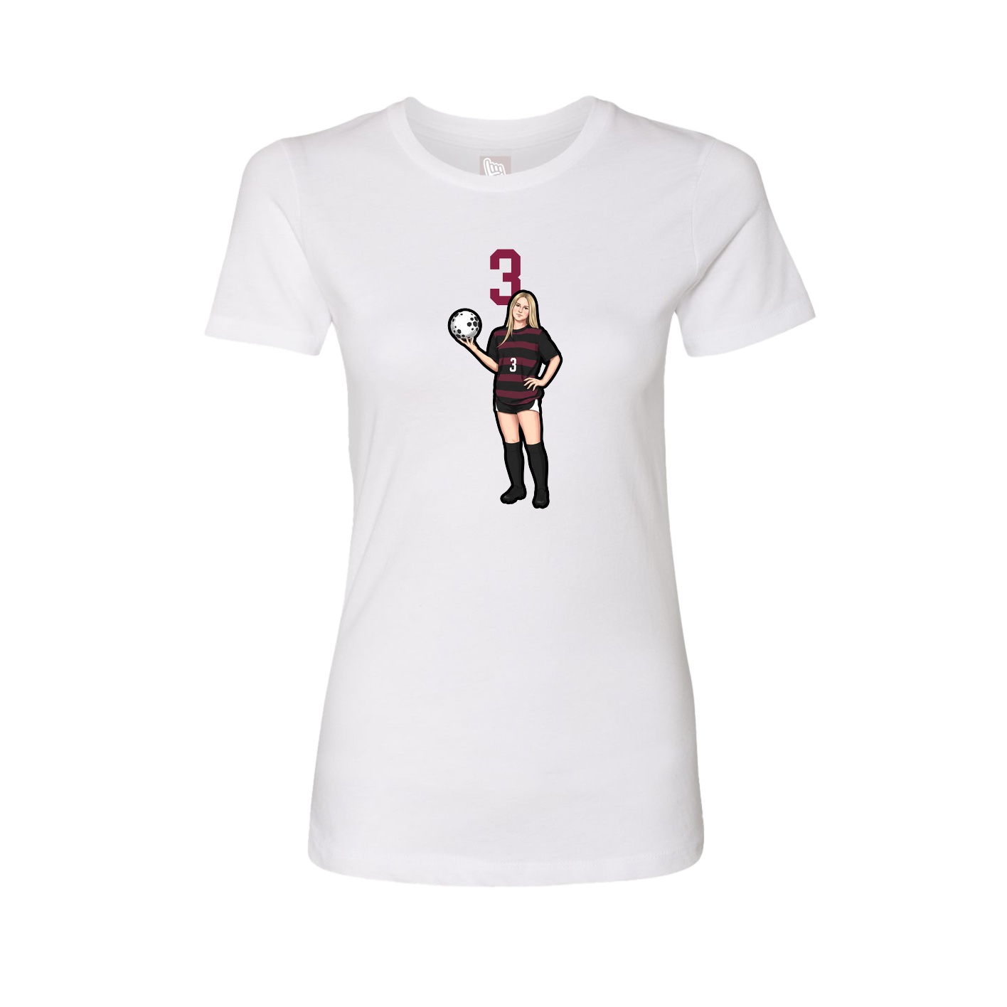 Fitted Women's Tee — Number Top in White