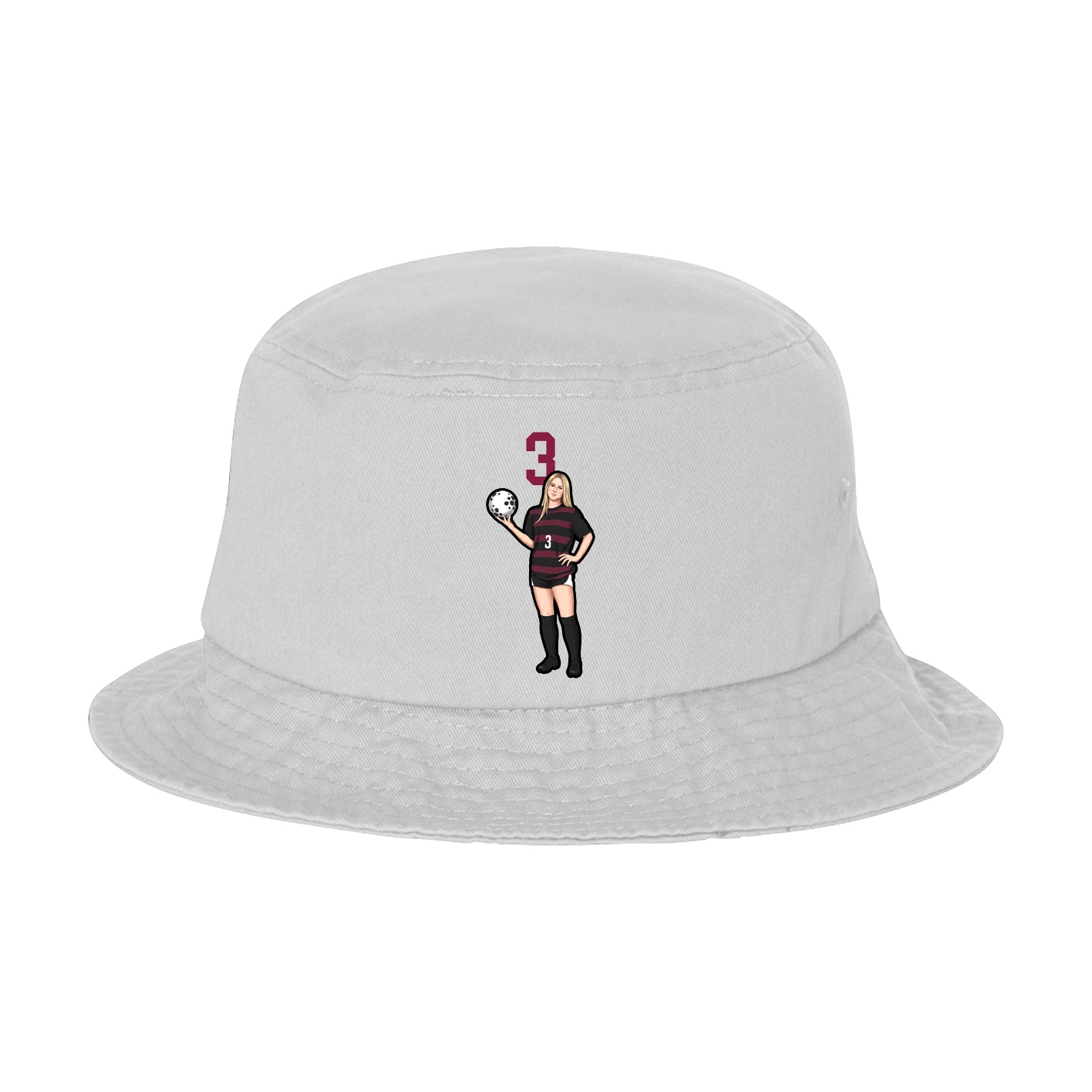 Bucket Cap — Number Top in White