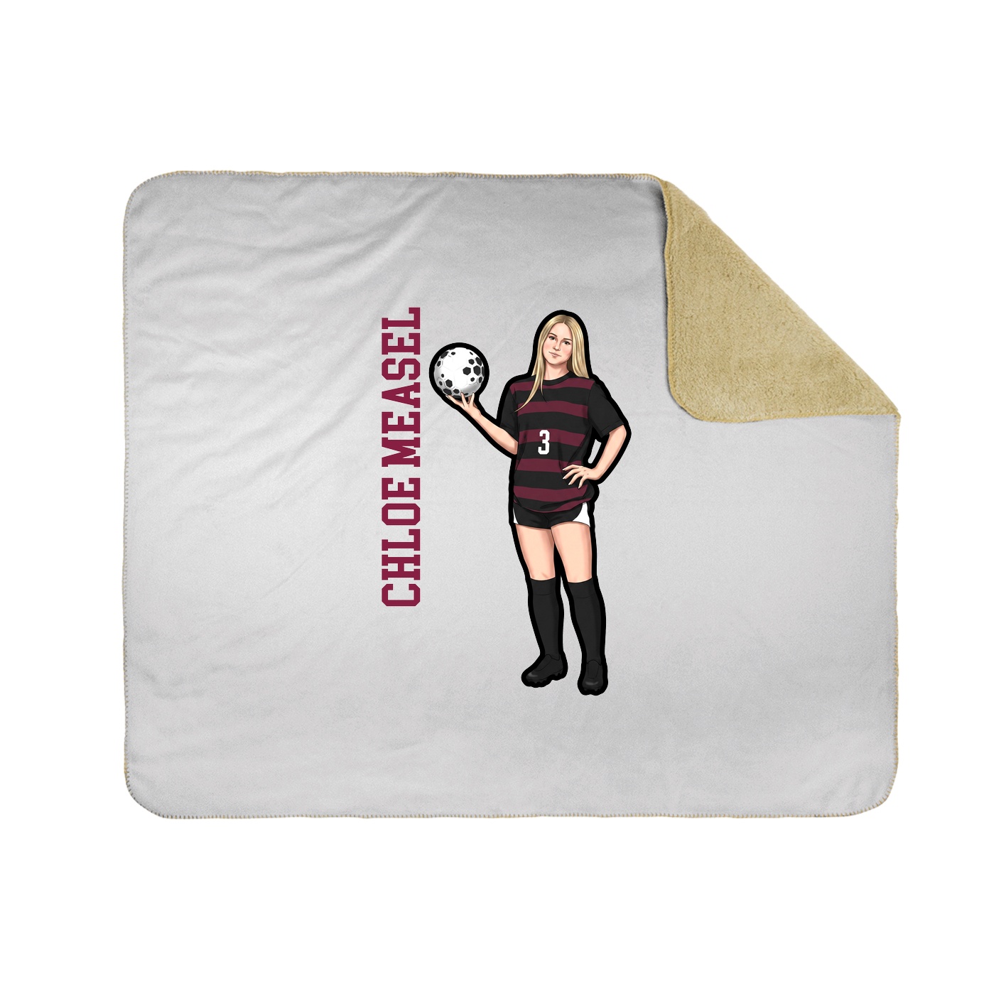 Throw Blanket — Name Vertical in White