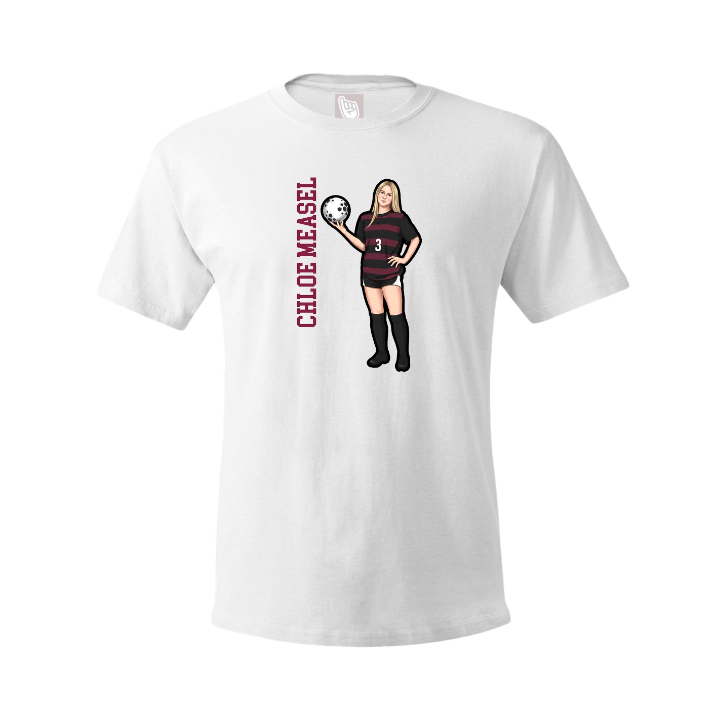Youth Tee — Name Vertical in White