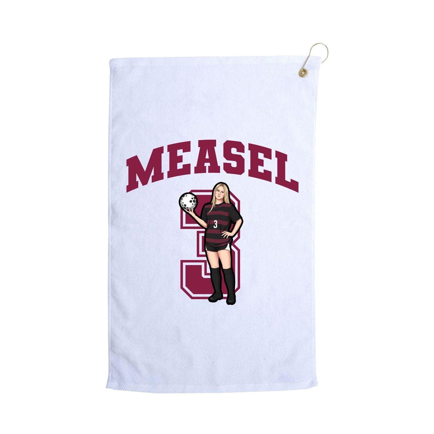 Golf Towel — Number in White