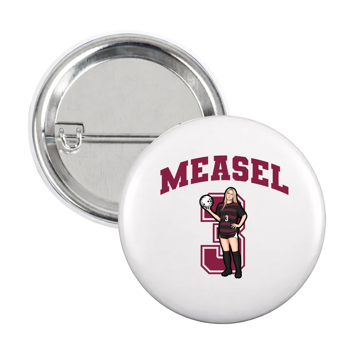 Game Day Button — Number in White