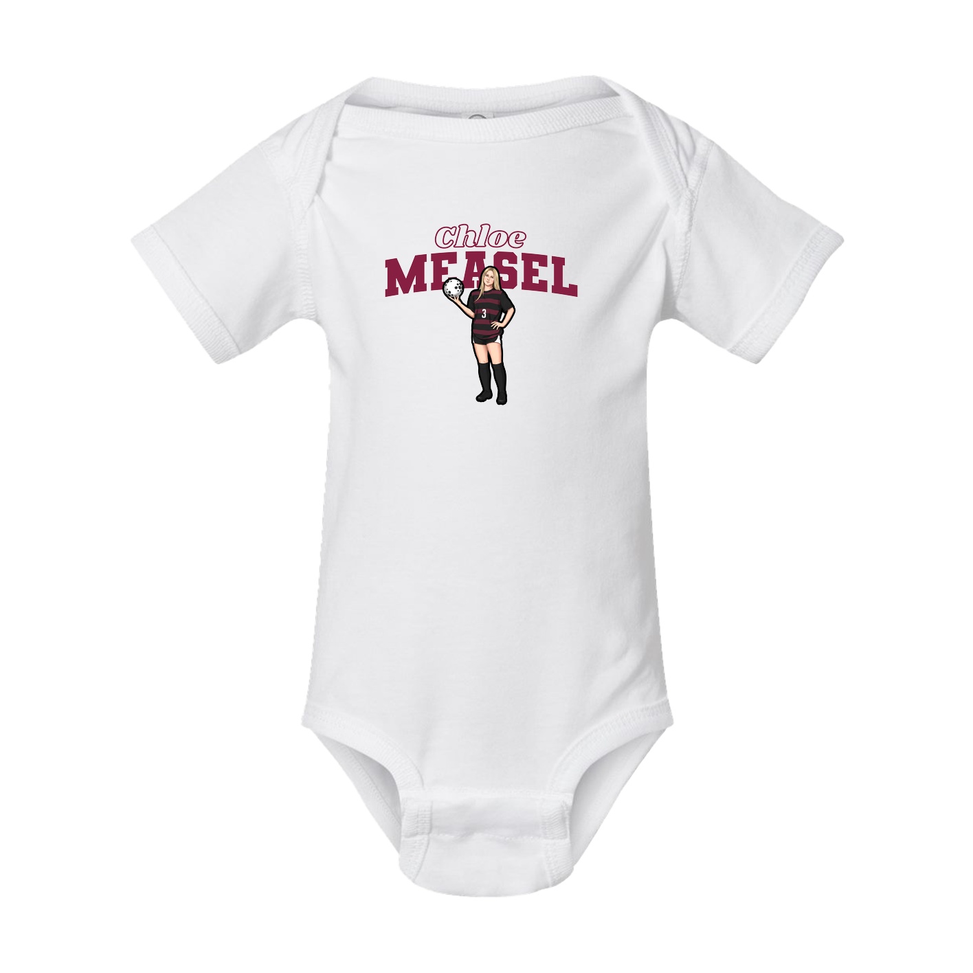 Baby Onesie — Name Arch in White