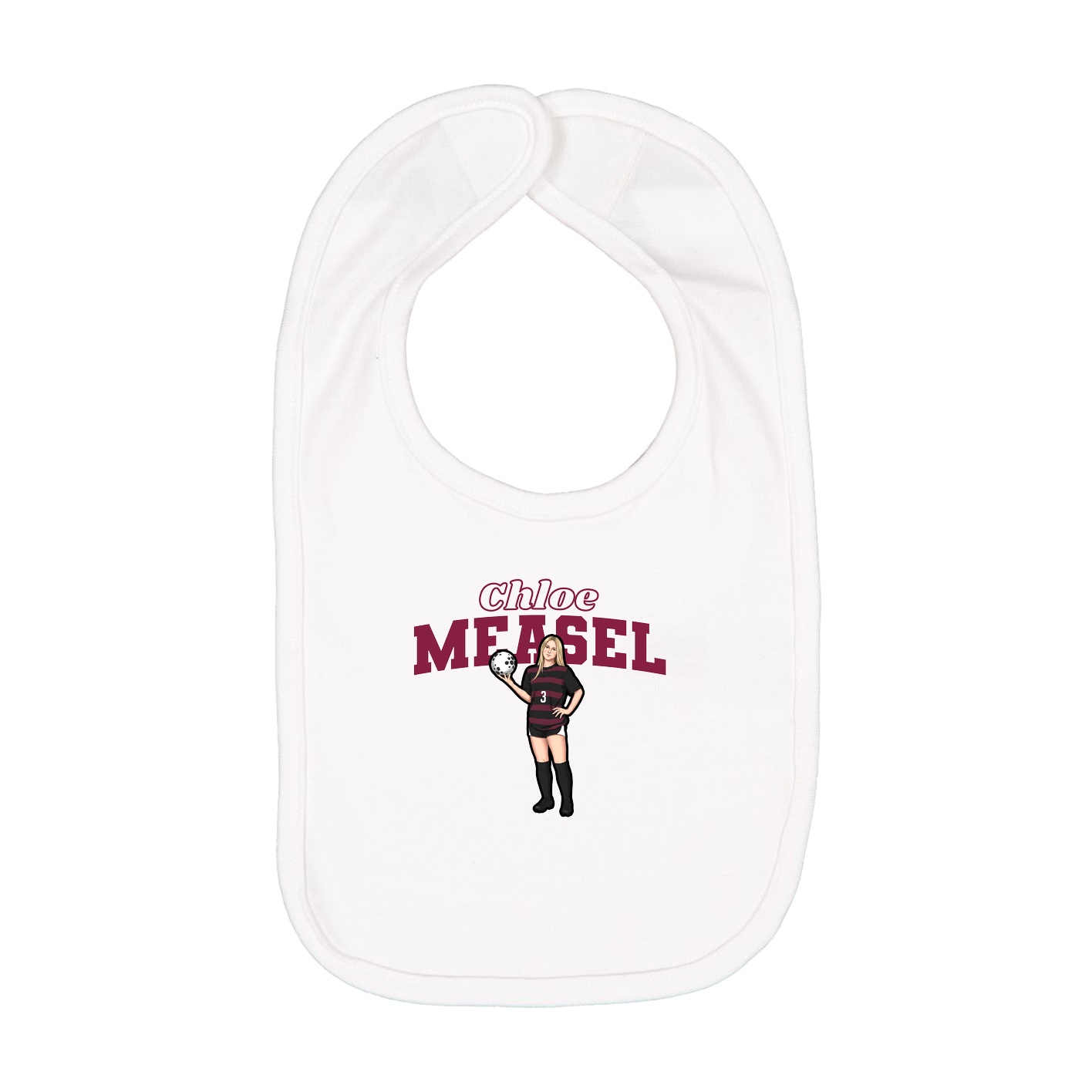 Infant Bib — Name Arch in White