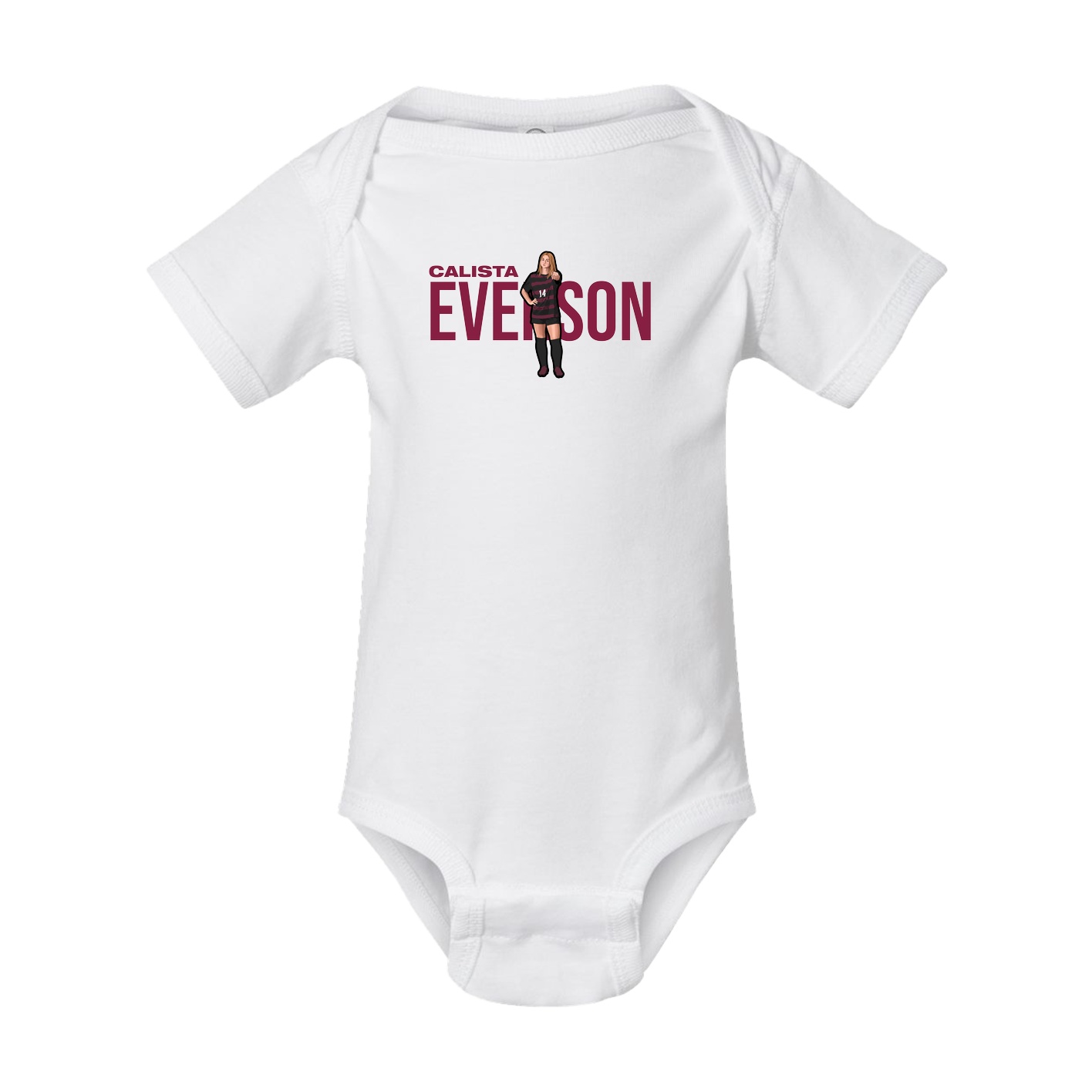 Baby Onesie — Player Name in White