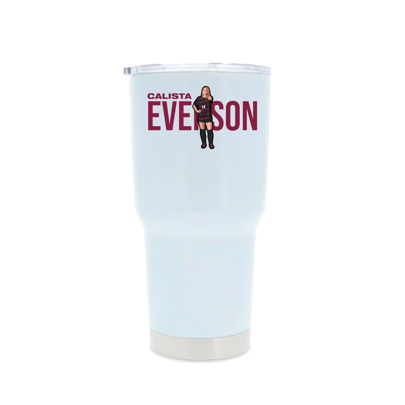 30oz Stainless Steel Tumbler — Player Name in White